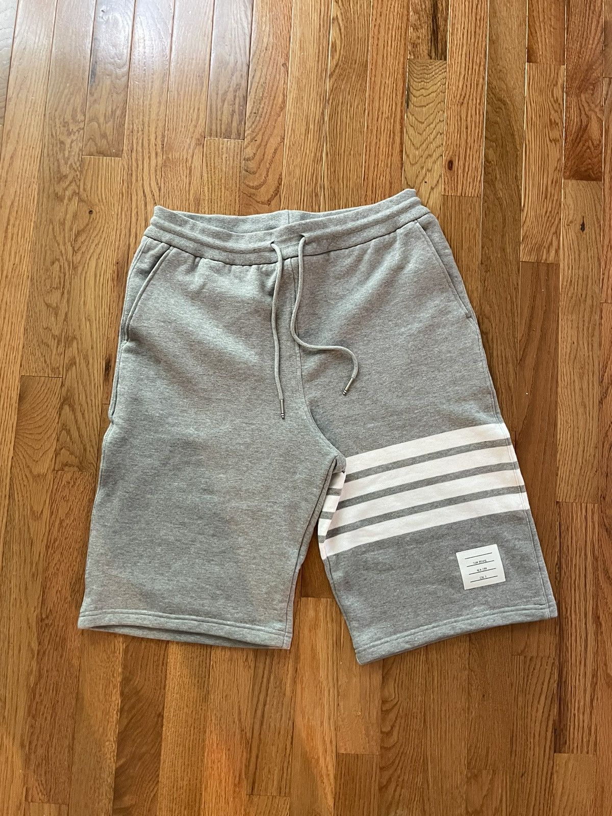 image of Thom Browne 4-Bar Shorts in Grey, Men's (Size 34)