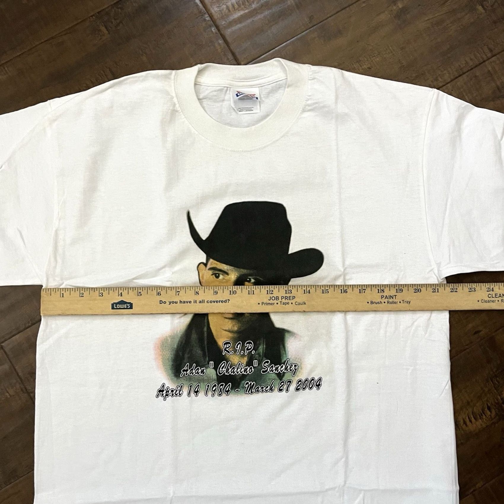 Hanes VINTAGE Adan Chalino Sanchez T Shirt Mens L White Narco 90s Band Mexico Mexican Chicano Corridos Banda Narco News Size US L / EU 52-54 / 3 - 4 Thumbnail