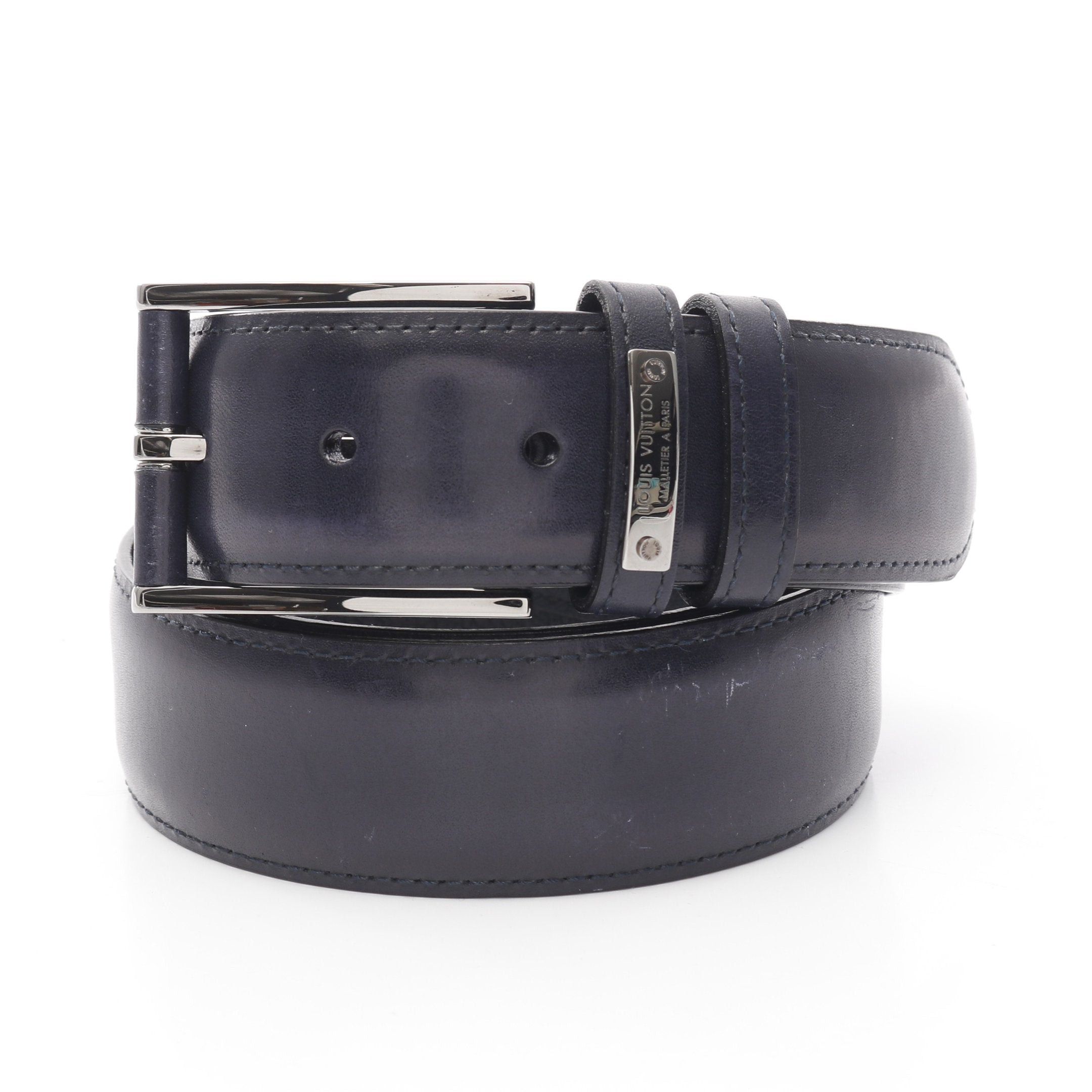 Louis Vuitton Louis Vuitton Belt Leather Dark Navy Size ONE SIZE - 1 Thumbnail
