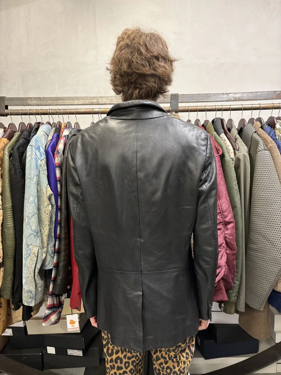 Emporio Armani AW2004 Emporio Armani Black Long Minimalist Leather Jacket Size US M / EU 48-50 / 2 - 3 Thumbnail