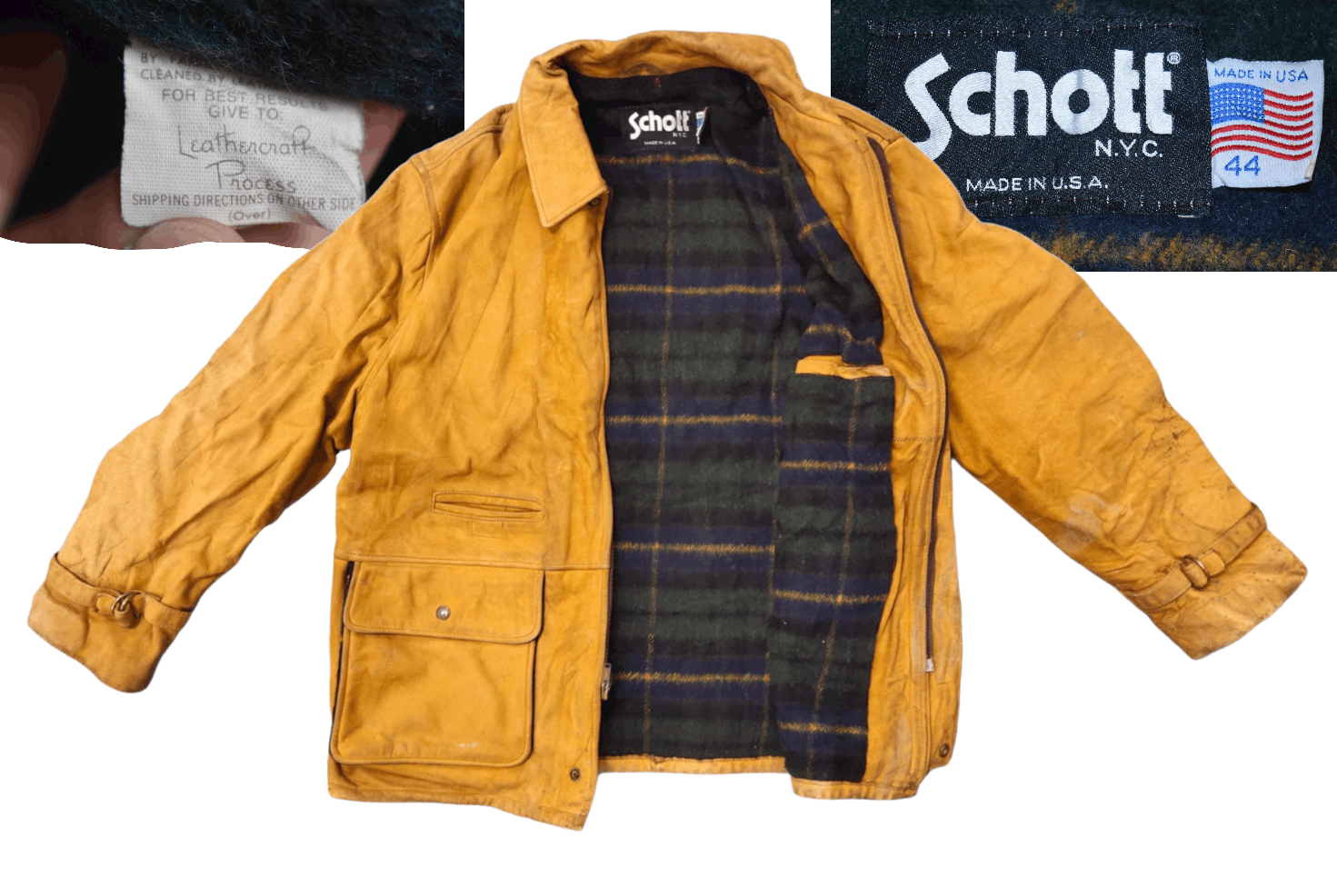 Schott × Vintage Vintage Schott NYC Leather Jacket With Blanked Lining Size US L / EU 52-54 / 3 - 1 Thumbnail