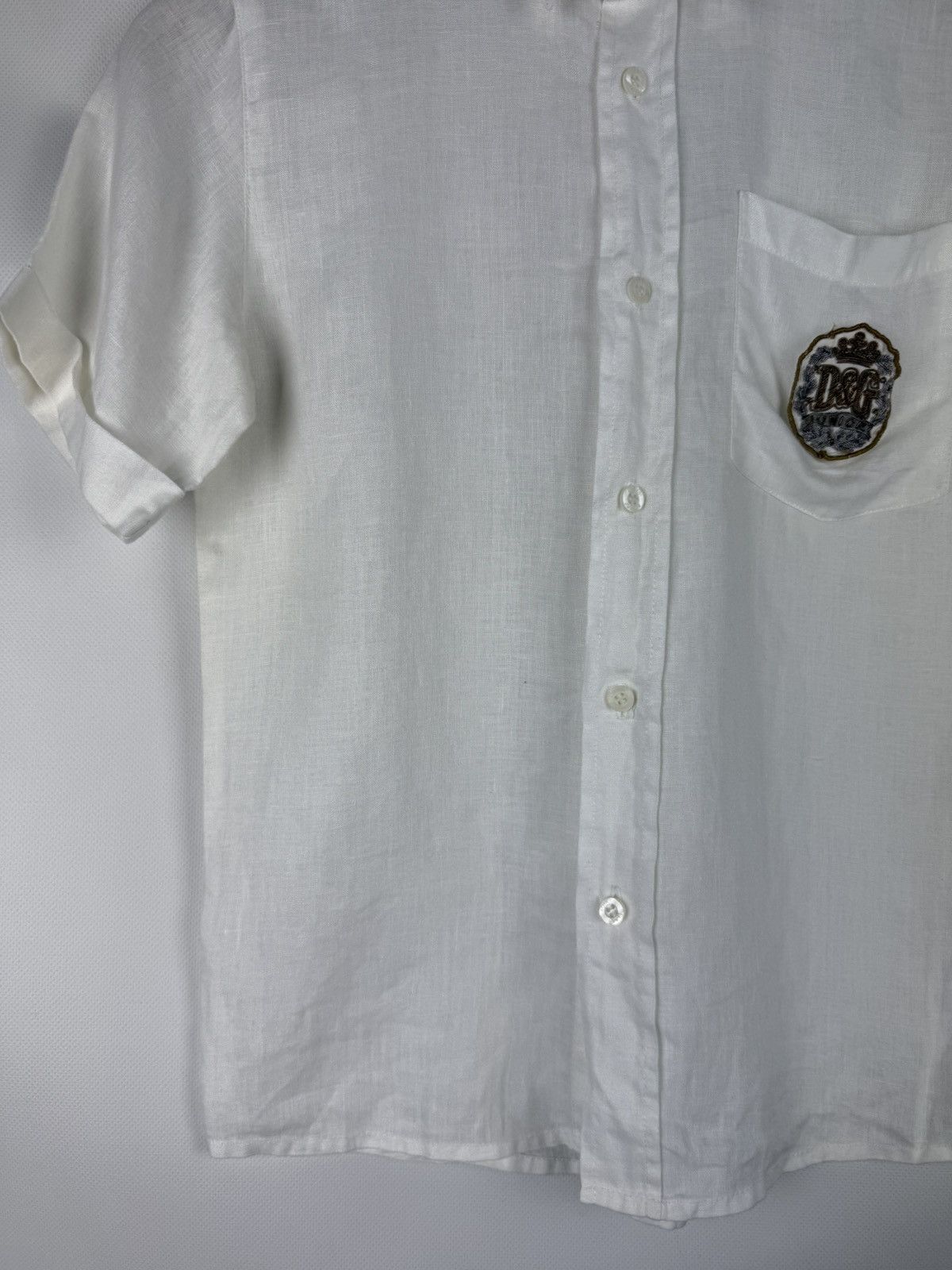 Dolce & Gabbana Dolce & Gabbana Junior Short Sleeve Linen Button Up Shirt Size US XXS / EU 40 - 7 Thumbnail