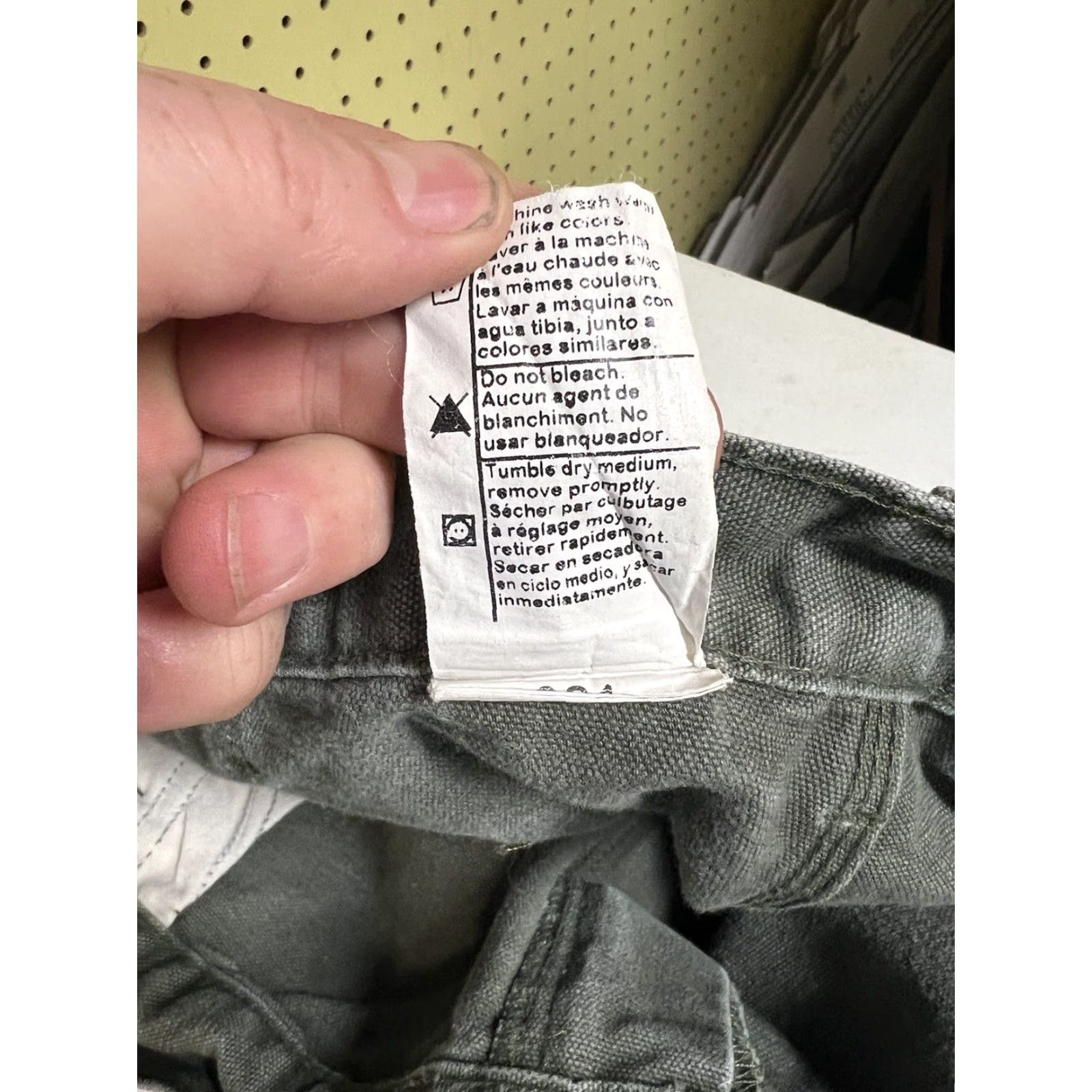 Carhartt Carhartt Jeans - Mens Regular 39x34 Carhartt Original Loose Fit Green Denim Straight Jeans Mens 39 Inseam 34 Cotton Button Zip NMX Size US 39 - 4 Thumbnail