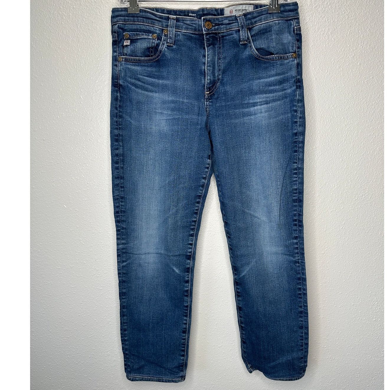 AG Adriano Goldschmied AG Dark Wash Whiskered Prima Cigarette Leg Jeans 30 Size 30" / US 8 / IT 44 - 1 Thumbnail