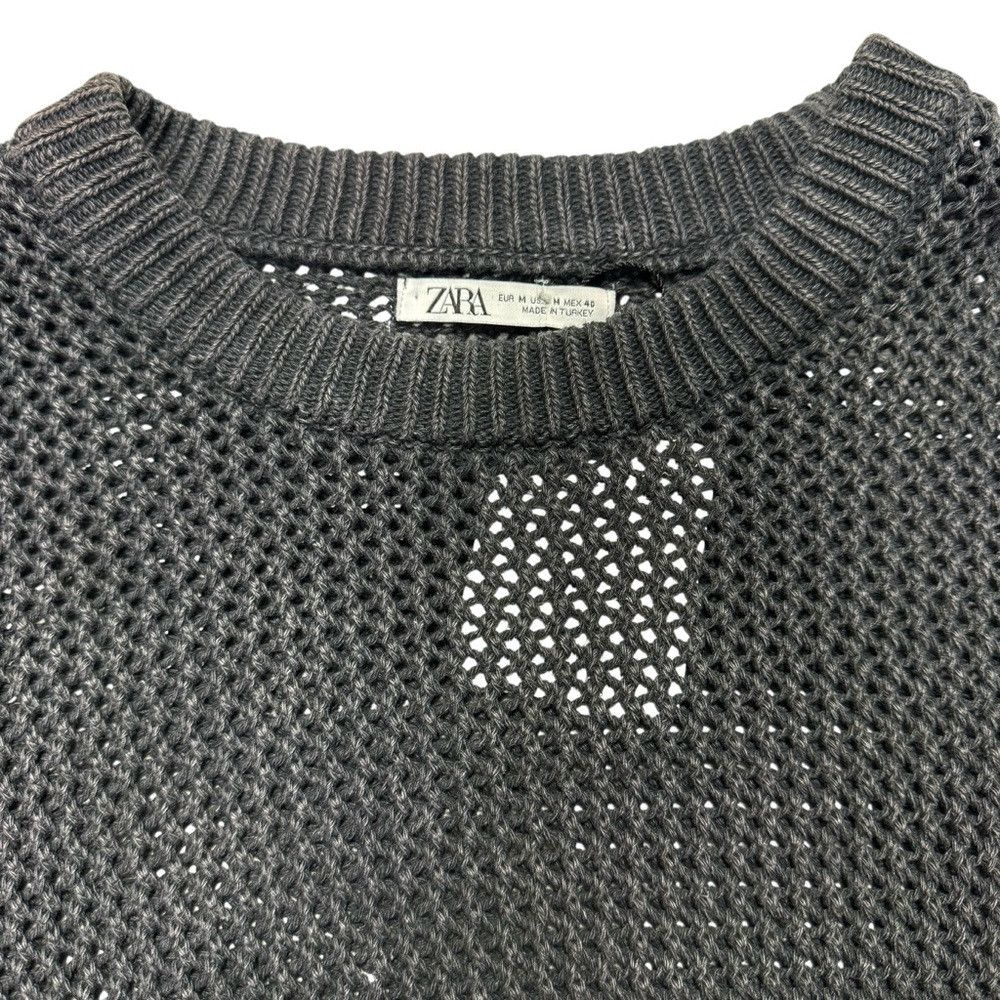 Zara NWt New ZARA Cotton Weave Textured Dark Grey Sweater Size M Size US M / EU 48-50 / 2 - 5 Thumbnail