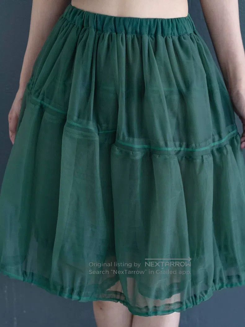 Comme des Garcons Comme Des Garcons size M Olive green tulle skirt Size 23" - 7 Thumbnail