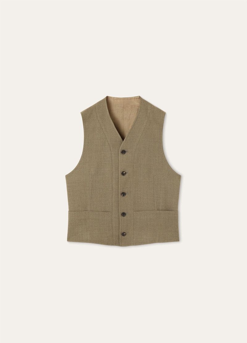 Loro Piana o1srvl11e0426 FAP2807 Drayton Vest in Khaki Size US S / EU 44-46 / 1 - 1 Thumbnail