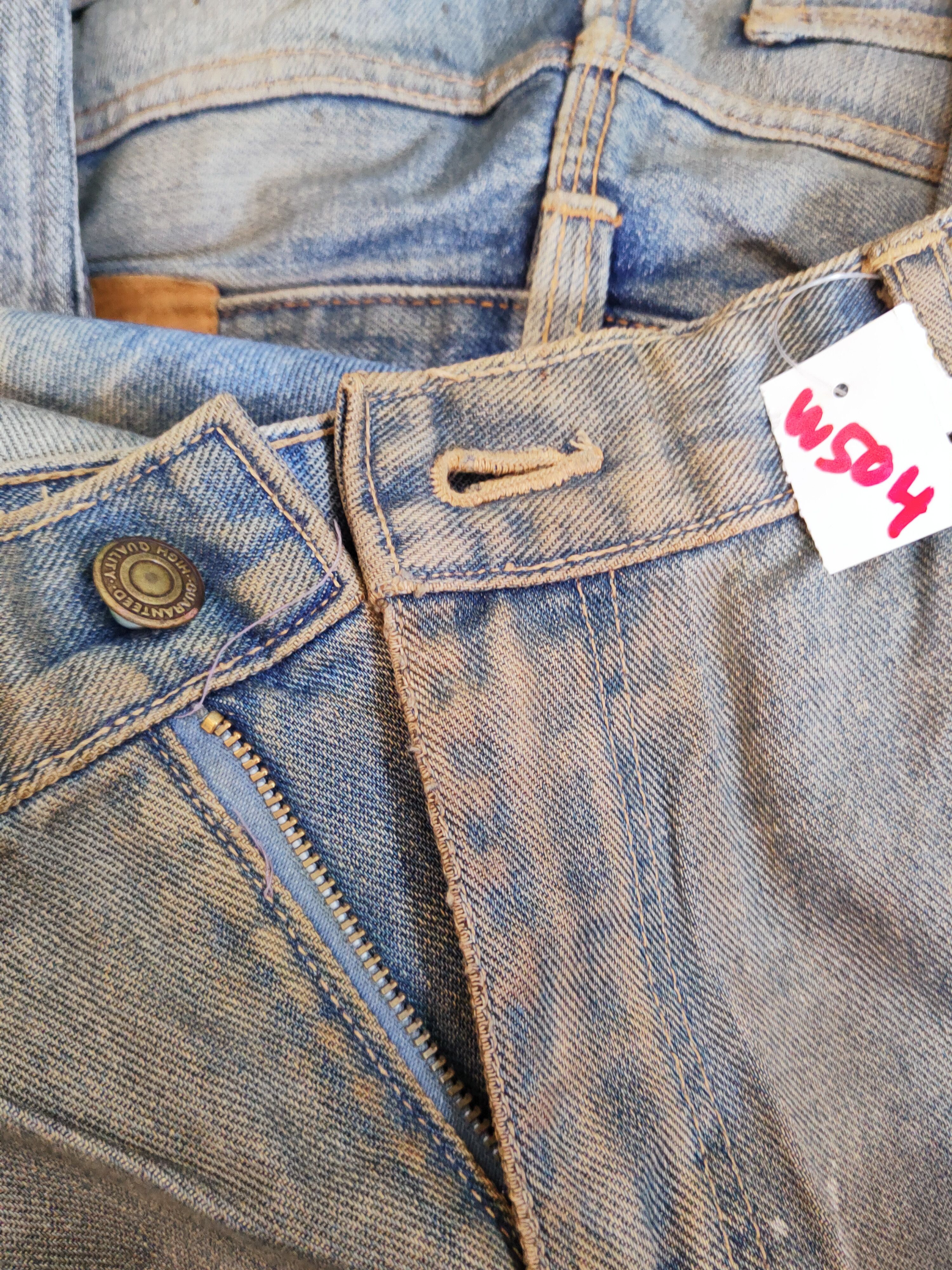 Japanese Brand Halley Stone Blue Faded Distressed Ripped Jeans #W504 Size US 34 / EU 50 - 18 Thumbnail