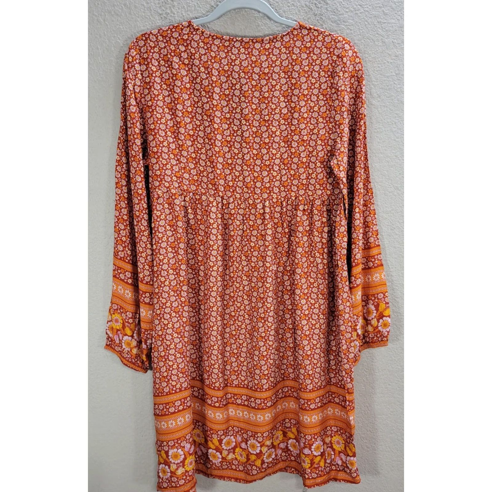 Vintage FHQ Collection Very Soft Mini Dress Tunic Floral Red Peasant Boho Sz S NWT Dress Long Sleeve Women XS? No—size S Size S / US 4 / IT 40 - 6 Thumbnail