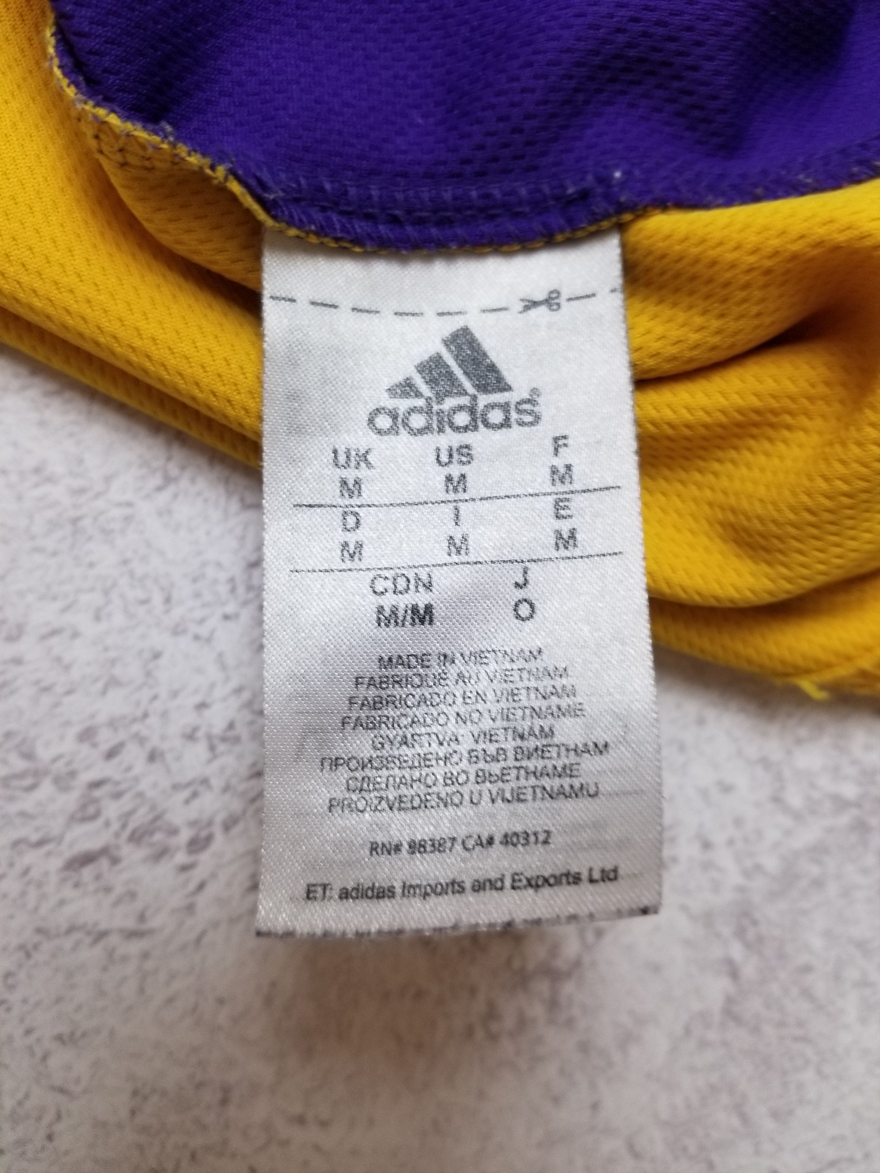 Adidas Los Angeles Lakers Kobe Bryant #24 Adidas NBA Yellow Jersey Size US M / EU 48-50 / 2 - 13 Thumbnail