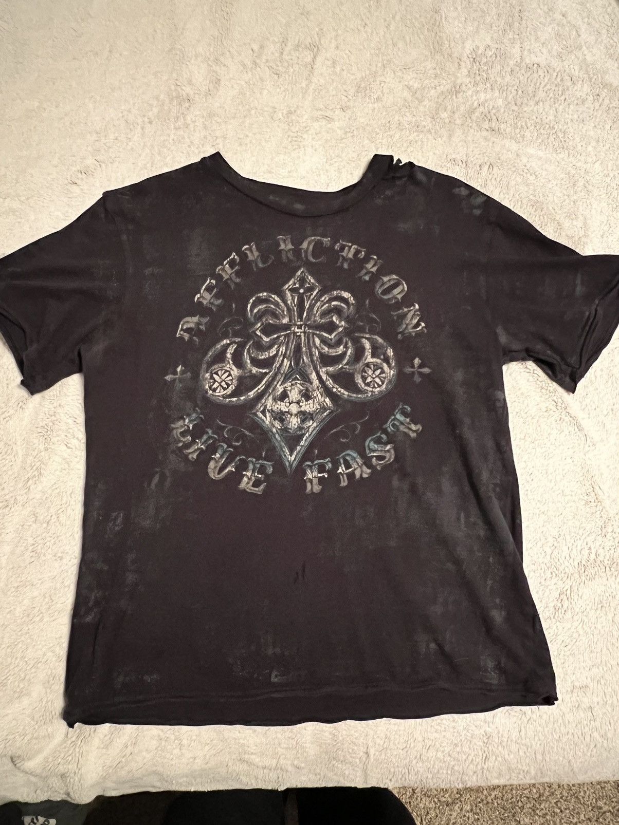 Affliction × Vintage Affliction Fleur-de-lis live fast tee Size L / US 10 / IT 46 - 2 Thumbnail