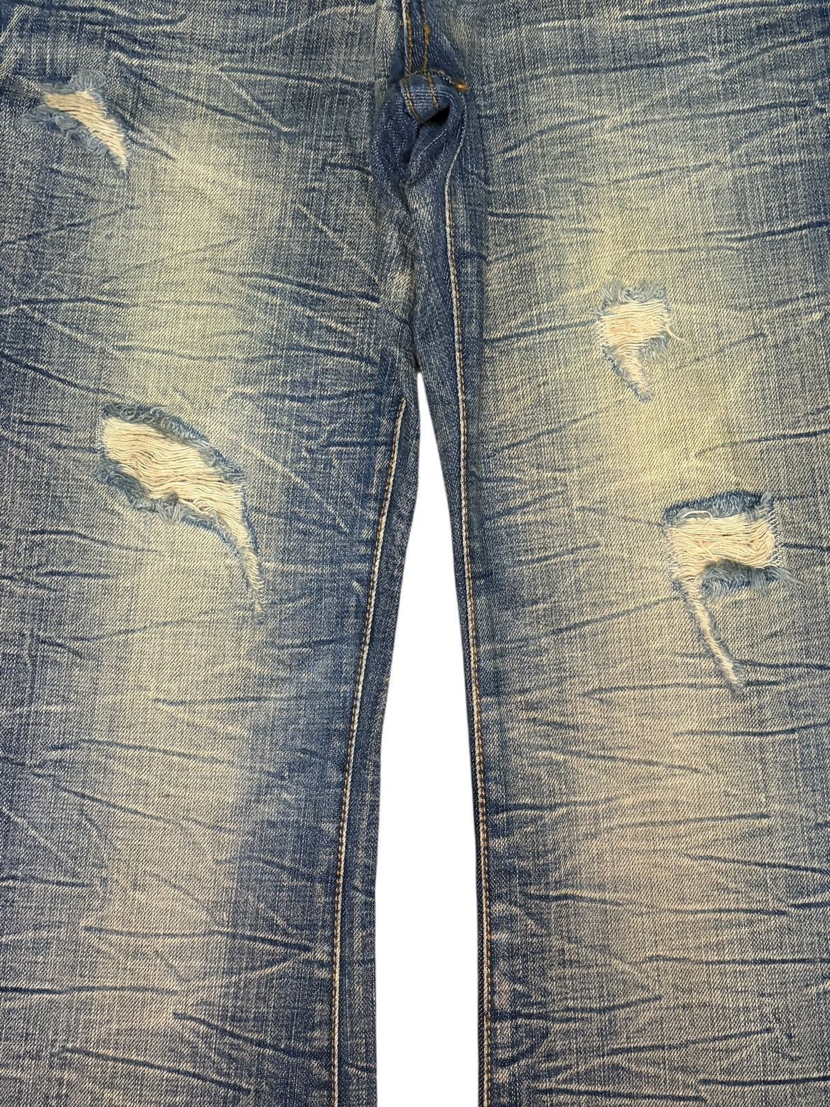 If Six Was Nine Vintage Japanese Brand Rusty Mud Wash Distress Flare Jeans Size 31" - 3 Thumbnail