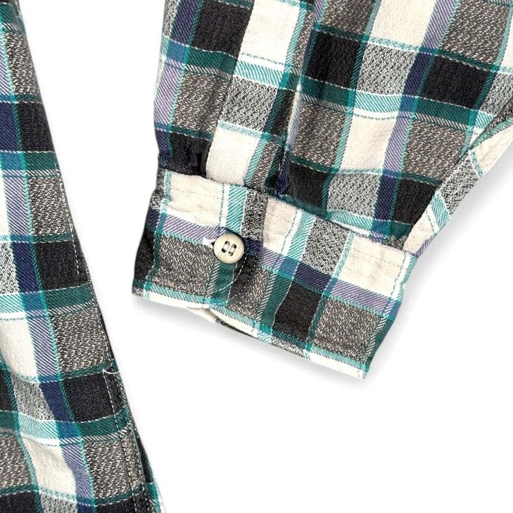 Levi's VINTAGE Levi's Shirt Adult LARGE Gray Green Blue Plaid Grunge Button-Down 90s Mens Size US L / EU 52-54 / 3 - 7 Thumbnail