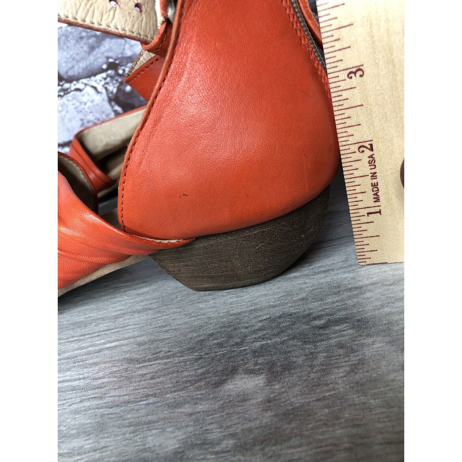 Other Miz Mooz Cassie Orange Leather Ankle Strap Heeled Sandals Wo Size US 8.5 / IT 38.5 - 9 Thumbnail