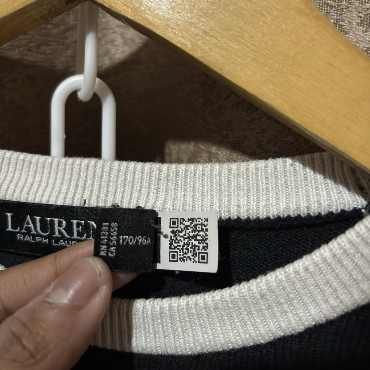 Lauren Ralph Lauren Two Tone Logo Short Sleeve Sweater Size L / US 10 / IT 46 - 5 Thumbnail