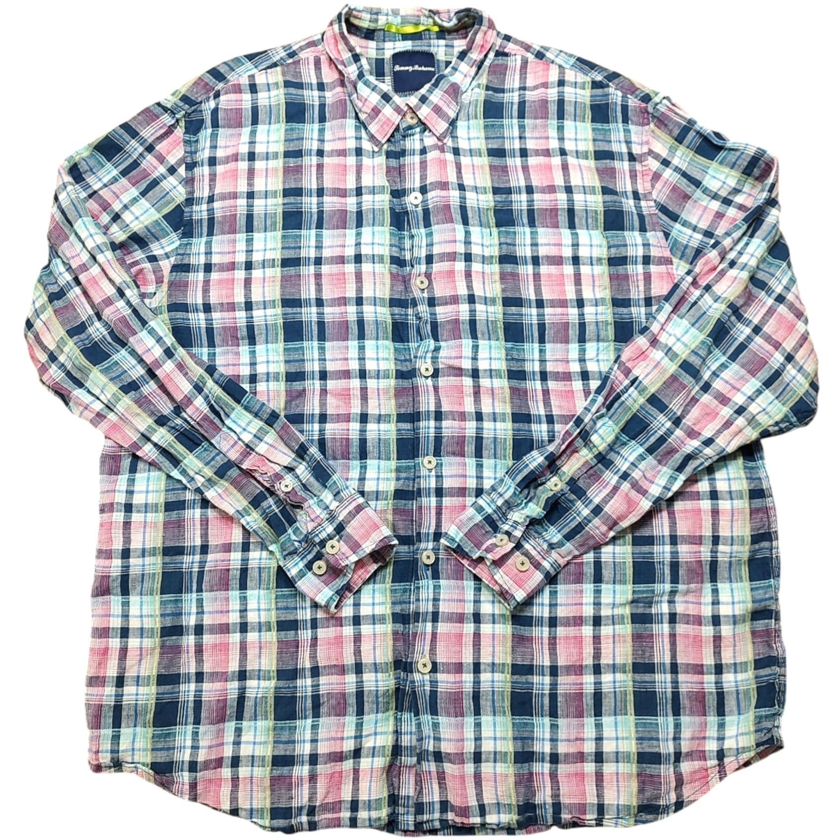 Tommy Bahama Tommy Bahama Shirt Men 2XL Plaid Linen Long Sleeve Button-Up Blue Pink White Casual Size US XXL / EU 58 / 5 - 2 Thumbnail