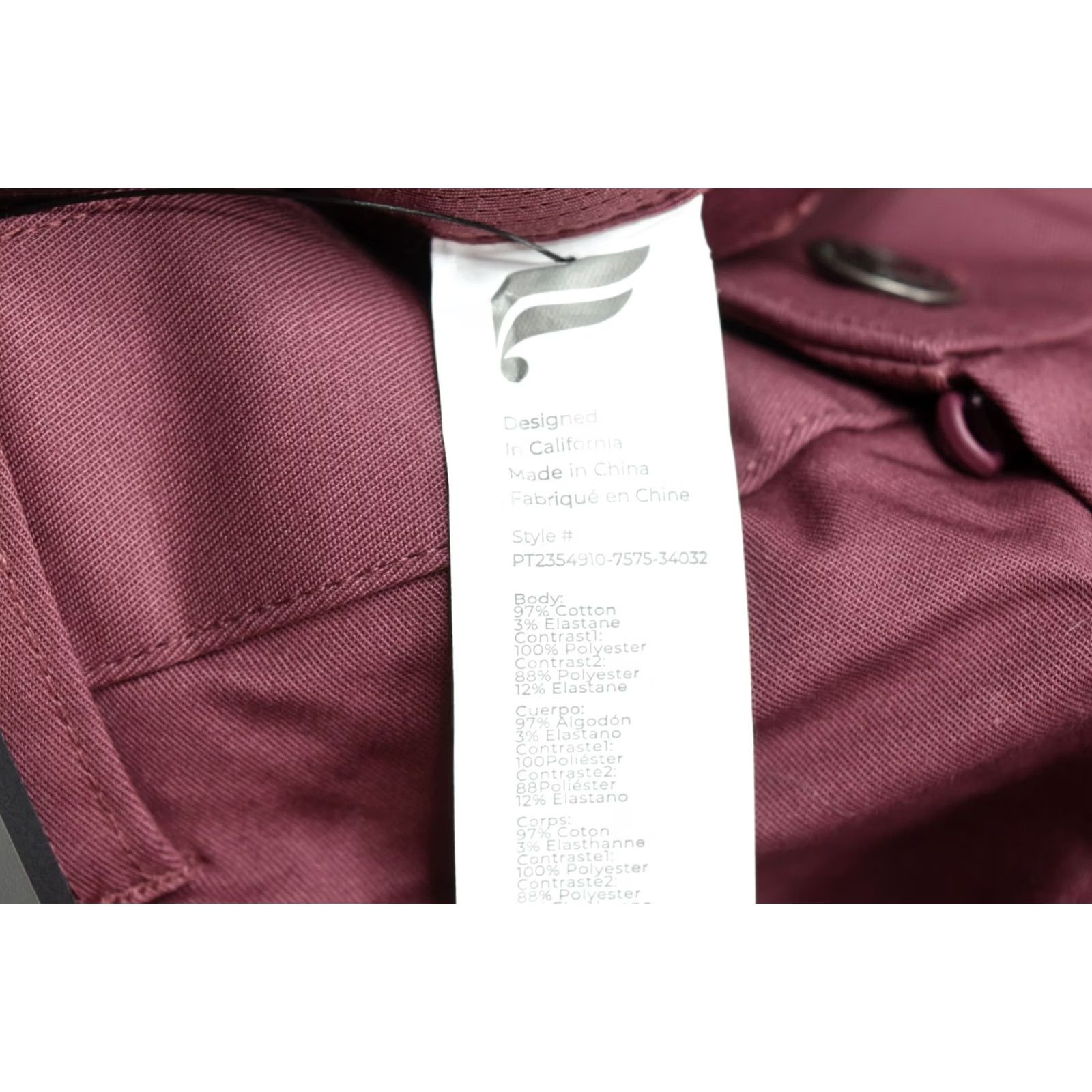 Fabletics Fabletics The High Side Chino Pants Mens 34x32 Maroon Modern Classic Fit Men's Chino Pants AS-QUICKLY Size US 34 / EU 50 - 6 Thumbnail