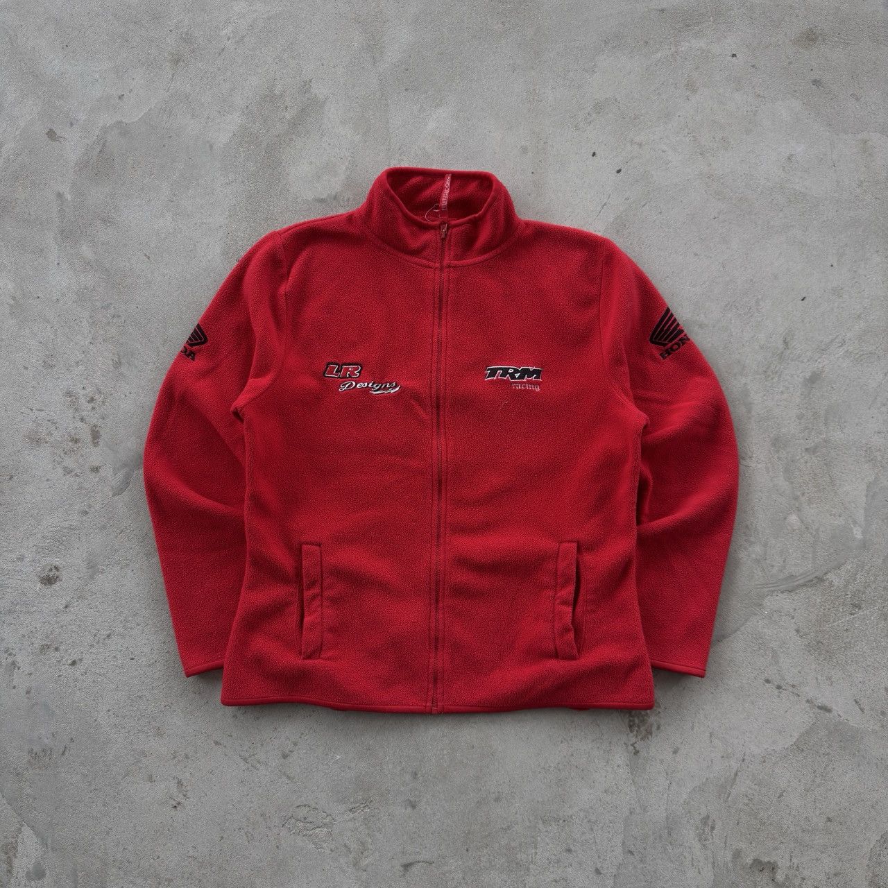 Honda Vintage 90s Honda Racing Fleece Full Zip Jacket Size L / US 10 / IT 46 - 1 Thumbnail