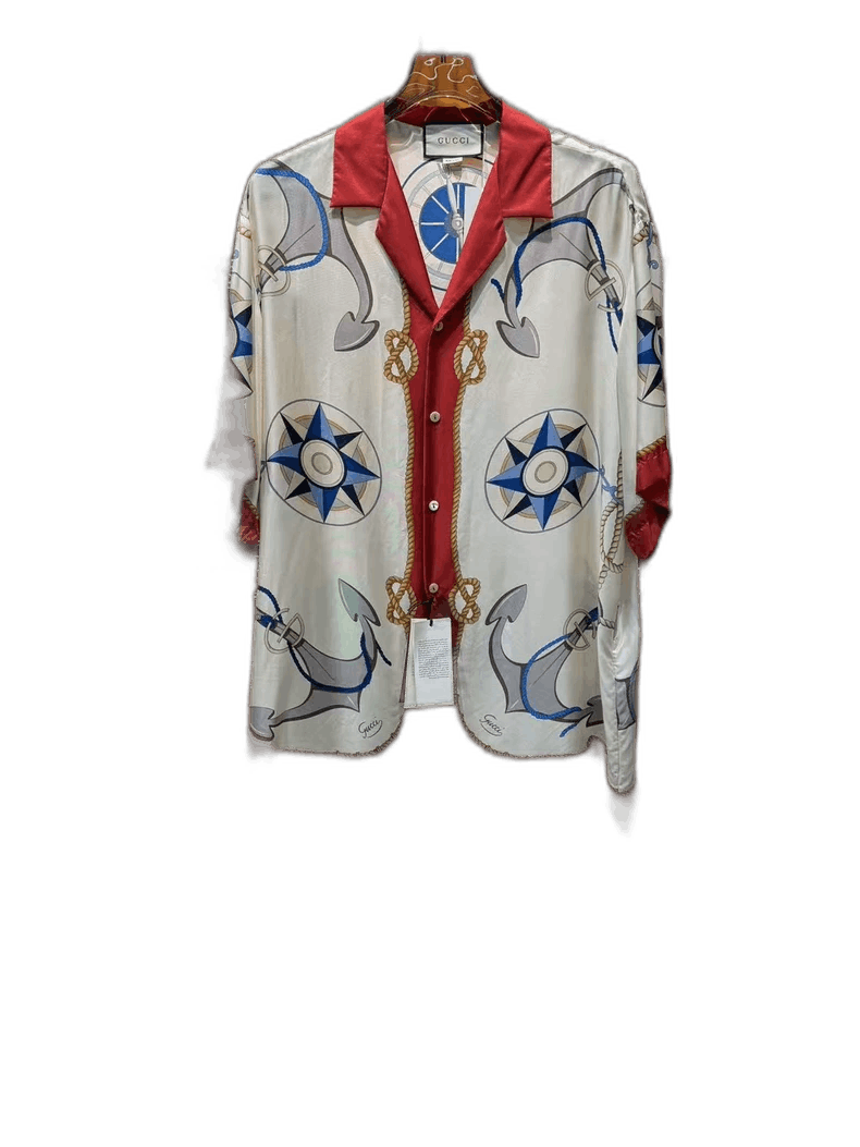Gucci Gucci Anchors Short Sleeve Shirt Size US L / EU 52-54 / 3 - 1 Thumbnail
