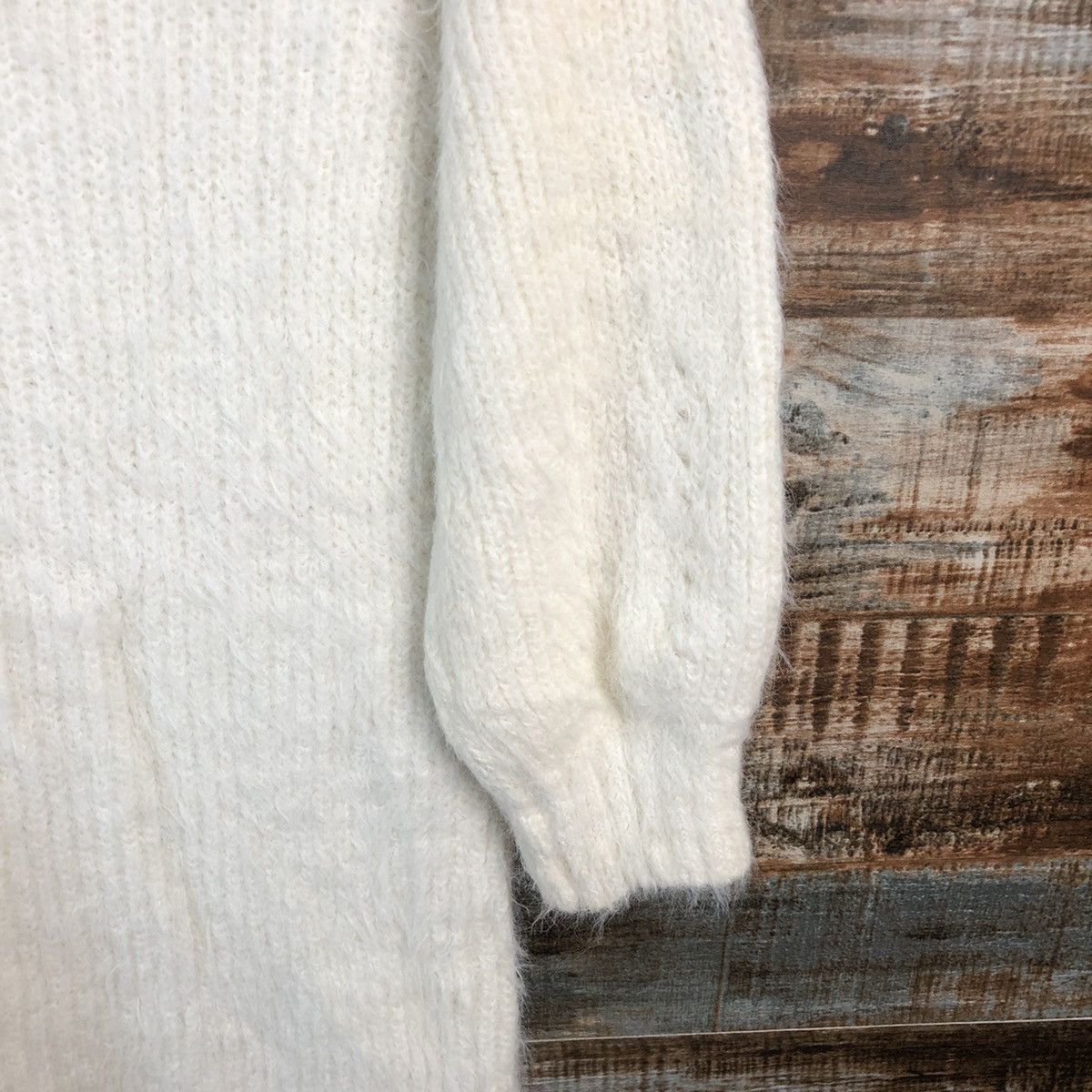 Japanese Brand DL Freesia White Mohair Knitwear #C426 Size M / US 6-8 / IT 42-44 - 16 Thumbnail