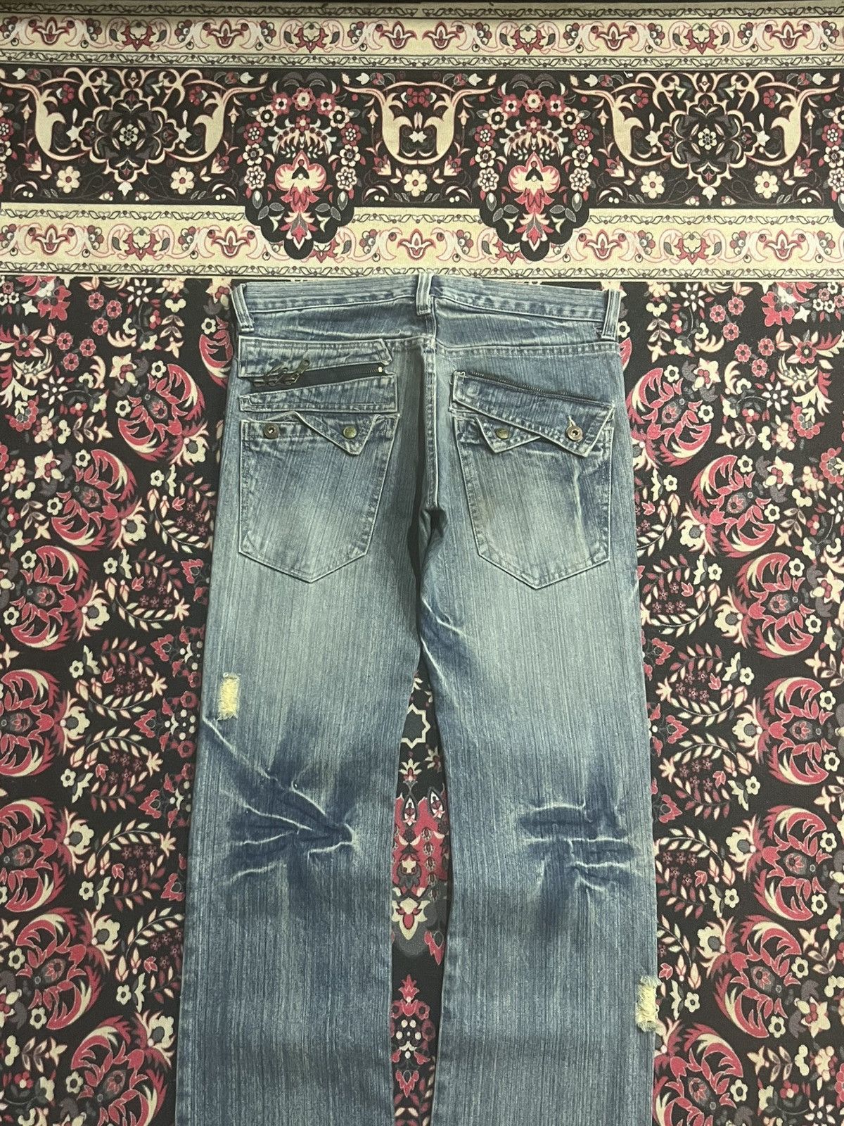 Le Grande Bleu (L.G.B.) Japanese Limited Dystopian Distress Blue Washed Grunge Jeans Size US 32 / EU 48 - 5 Thumbnail