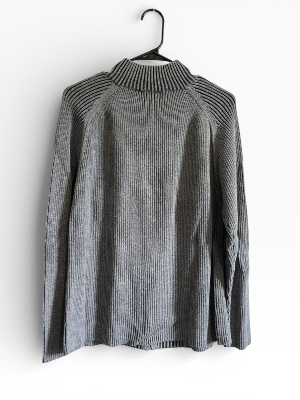 Vintage Claiborne Gray Ribbed Zip Sweater – Size L Size US L / EU 52-54 / 3 - 2 Thumbnail