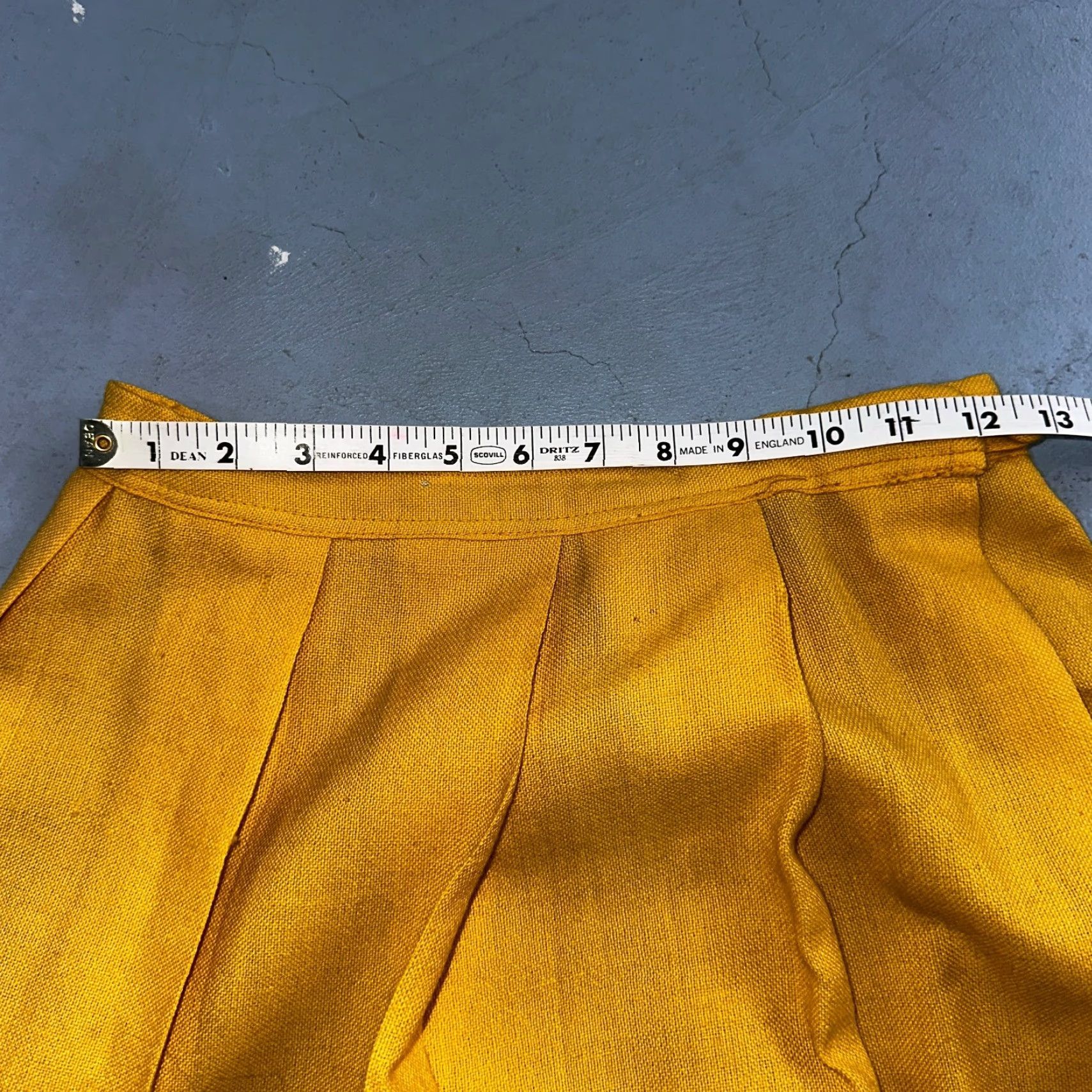 Vintage VINTAGE Weiss Skirt, Wool, Yellow, Midi - Handwoven Tyrol, Button, Lace Trim, Paisley, Knit, 50s, Austrian, Womens, S Size 28" / US 6 / IT 42 - 5 Thumbnail