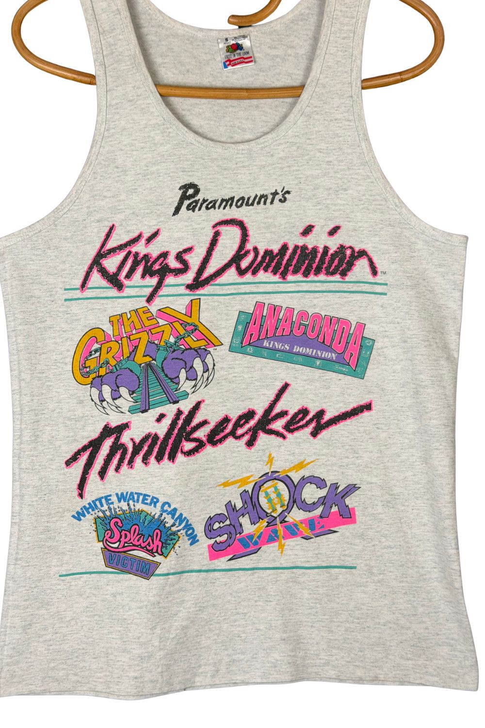 Fruit Of The Loom Vintage Kings Dominion Thrillseeker Tank Top USA Made 90s Size US S / EU 44-46 / 1 - 4 Thumbnail