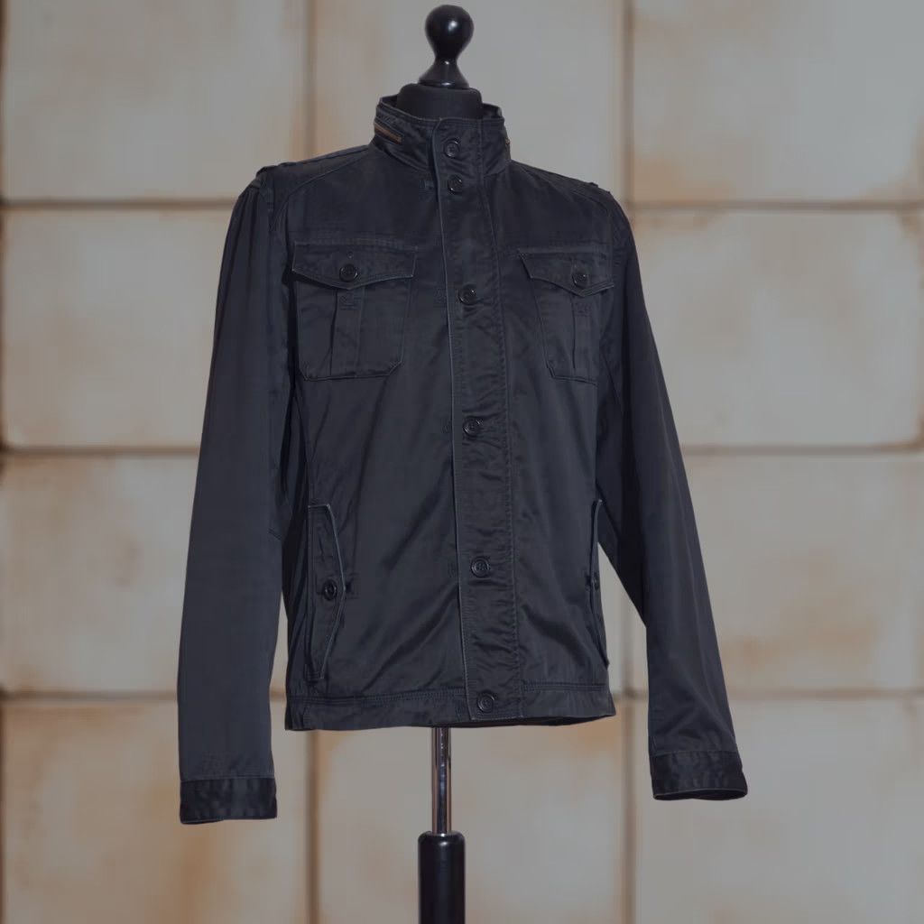 Ted Baker Ted Baker Mens Black Military Jacket Lightweight Cotton Utility Coat Sz 5 Size US S / EU 44-46 / 1 - 1 Thumbnail