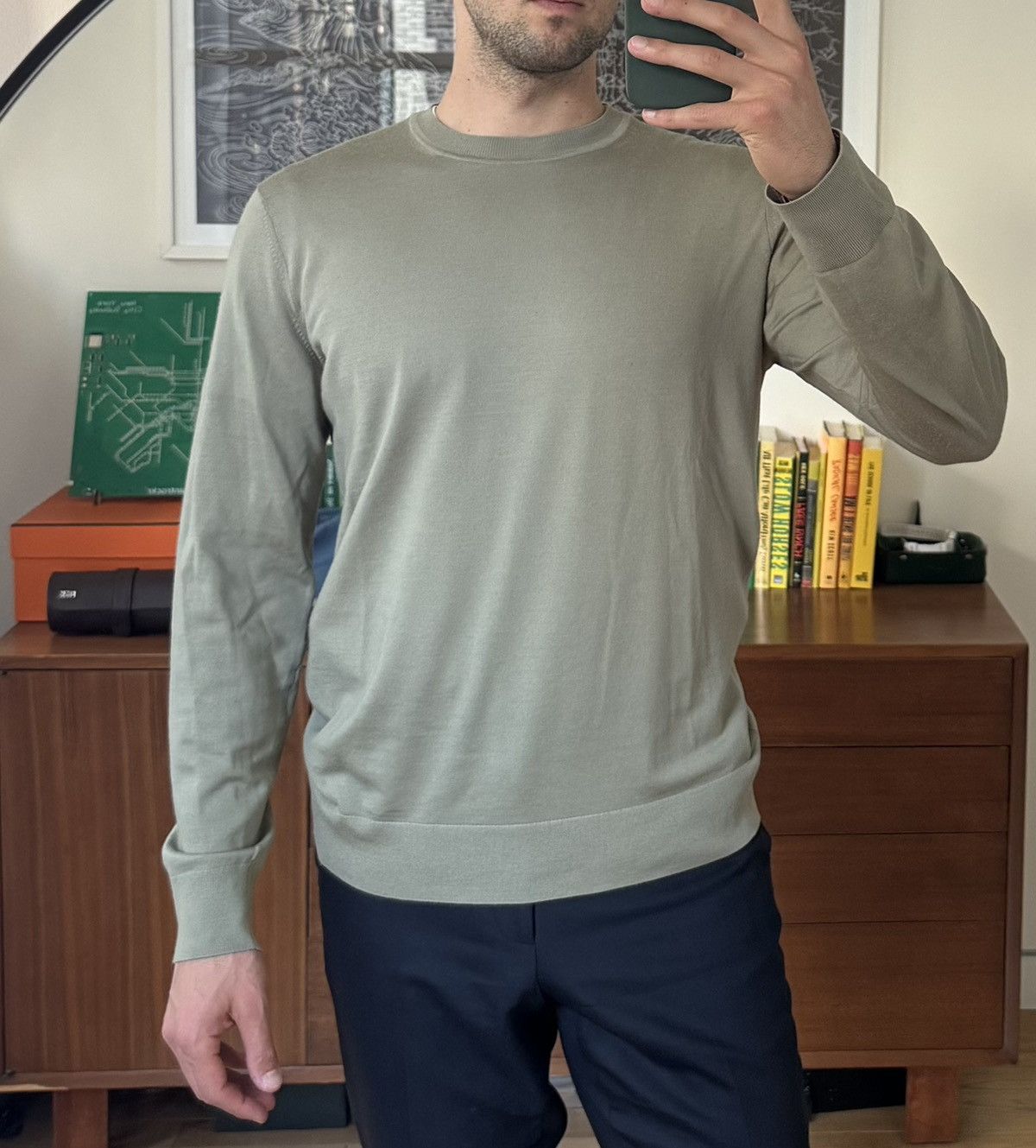 Theory Theory Green Wool Sweater Size US L / EU 52-54 / 3 - 1 Thumbnail