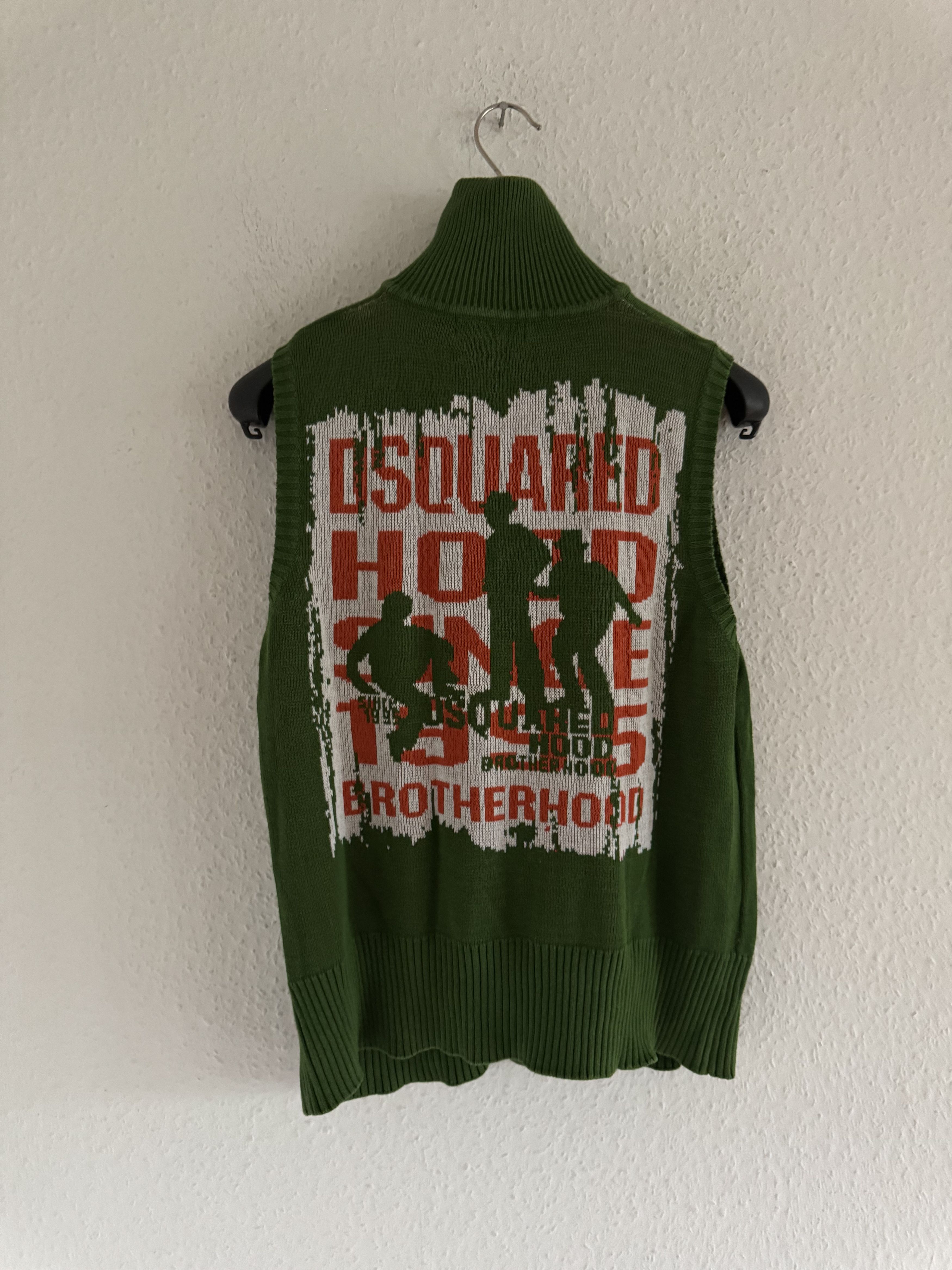 Dsquared2 Brotherhood Graphic Zip Knit Vest Size US M / EU 48-50 / 2 - 8 Thumbnail