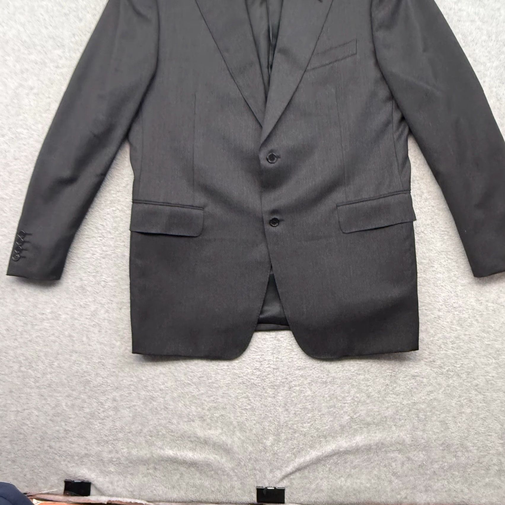 Canali Canali Blazer Sport Coat 44R Men’s Wool Gray Dark Charcoal Plaid 2 Piece Suit Jacket 54 Measurements Vintage? Size 44R - 2 Thumbnail