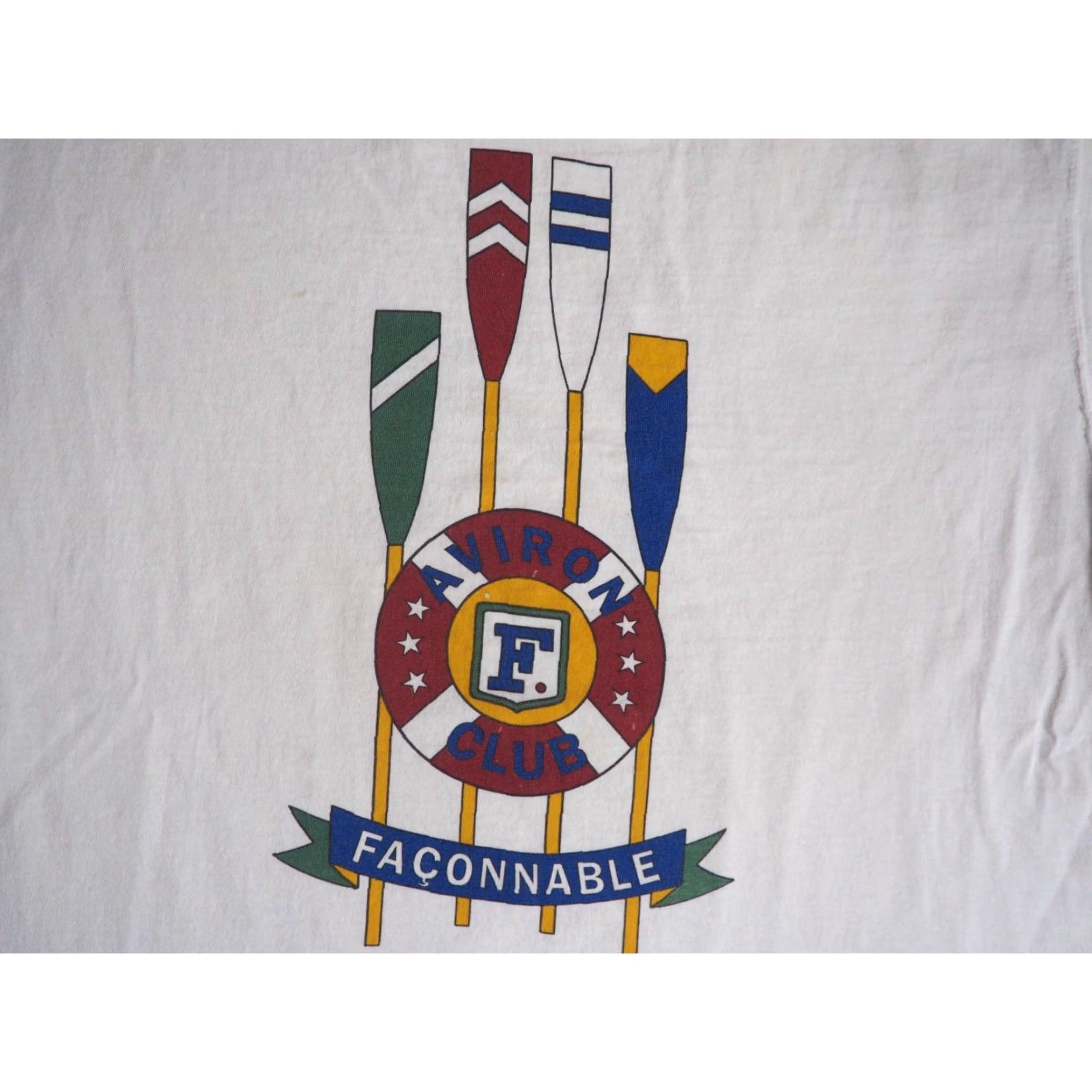 Faconnable VTG 90s Faconnable Aviron Club Sailing USA Distress White Logo Tee T-Shirt Men L Size US L / EU 52-54 / 3 - 7 Thumbnail