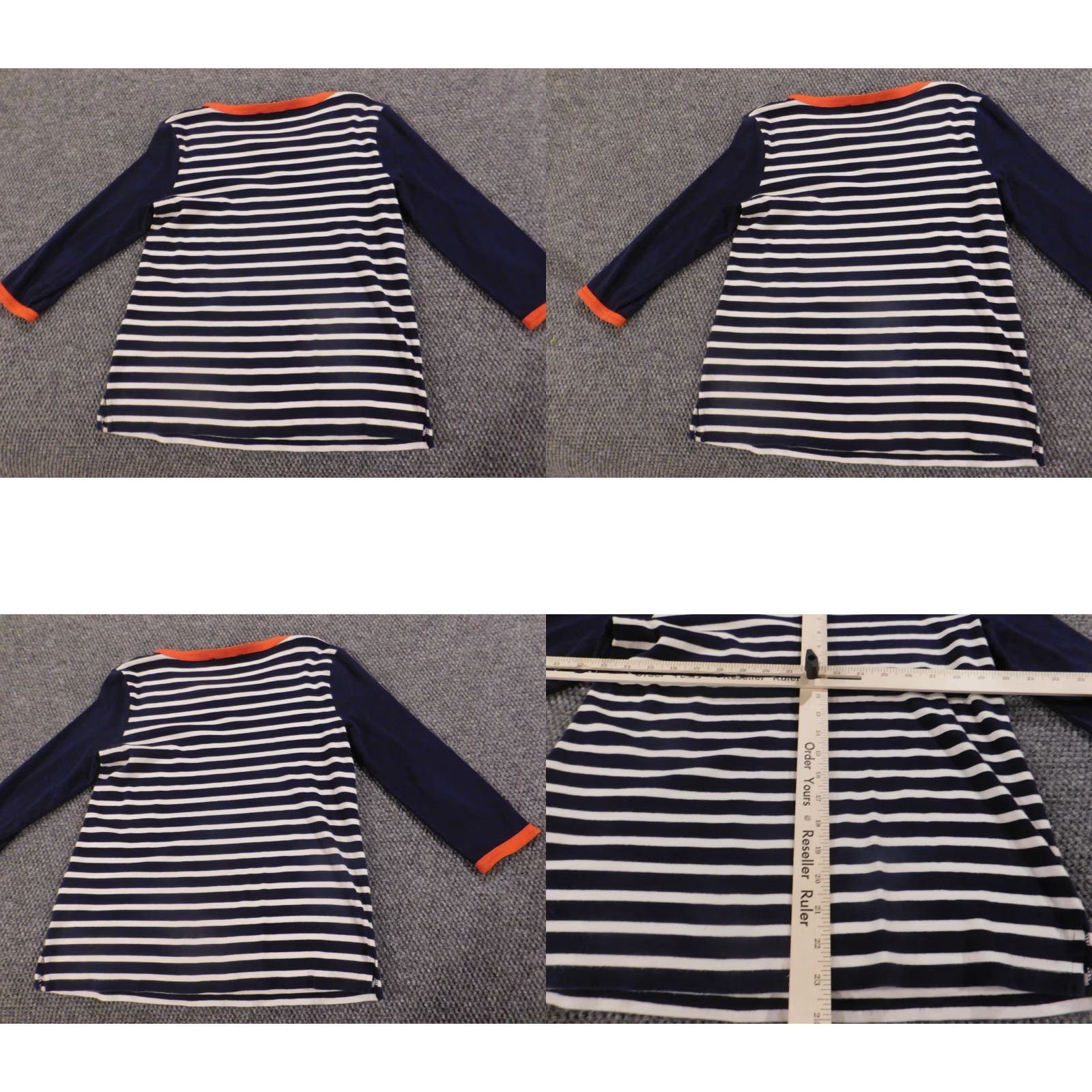 Jones New York Jones New York Womens Sweater L Blue Striped Pullover Knit 100% Cotton Open-Knit Stretch Sports Regular Women Size L / US 10 / IT 46 - 8 Thumbnail
