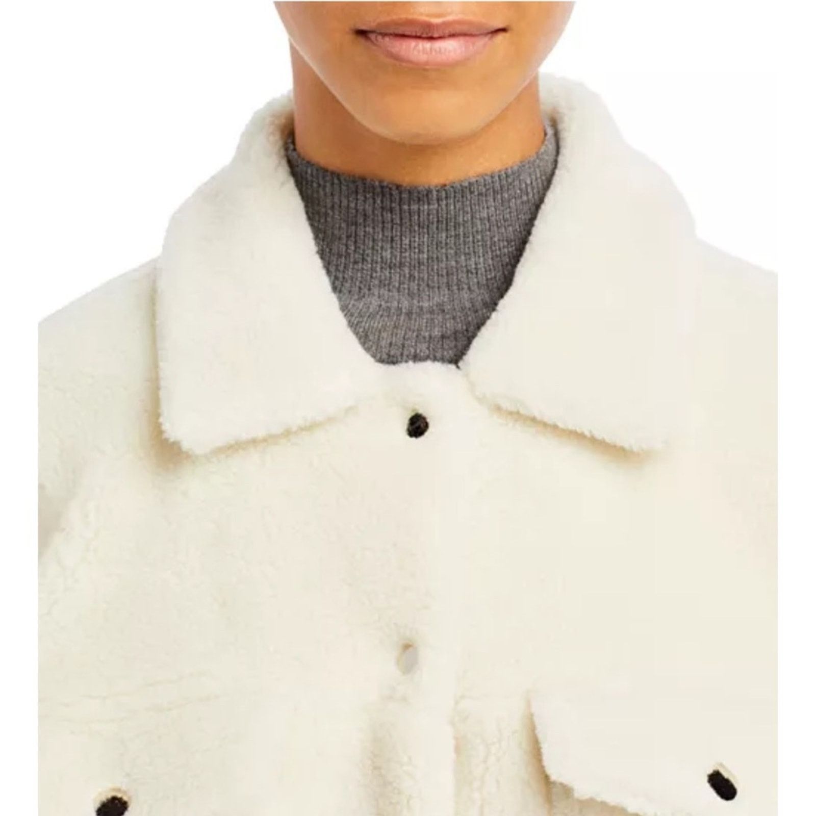 Anine Bing Anine Bing Rory Faux Fur Sherpa Jacket - Size Medium - Ivory Size M / US 6-8 / IT 42-44 - 6 Thumbnail