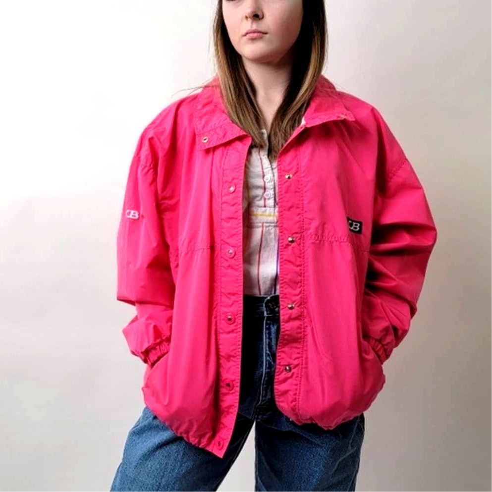 Vintage Vintage 1989 Neon Pink Light Bomber Track Jacket Size M / US 6-8 / IT 42-44 - 5 Thumbnail