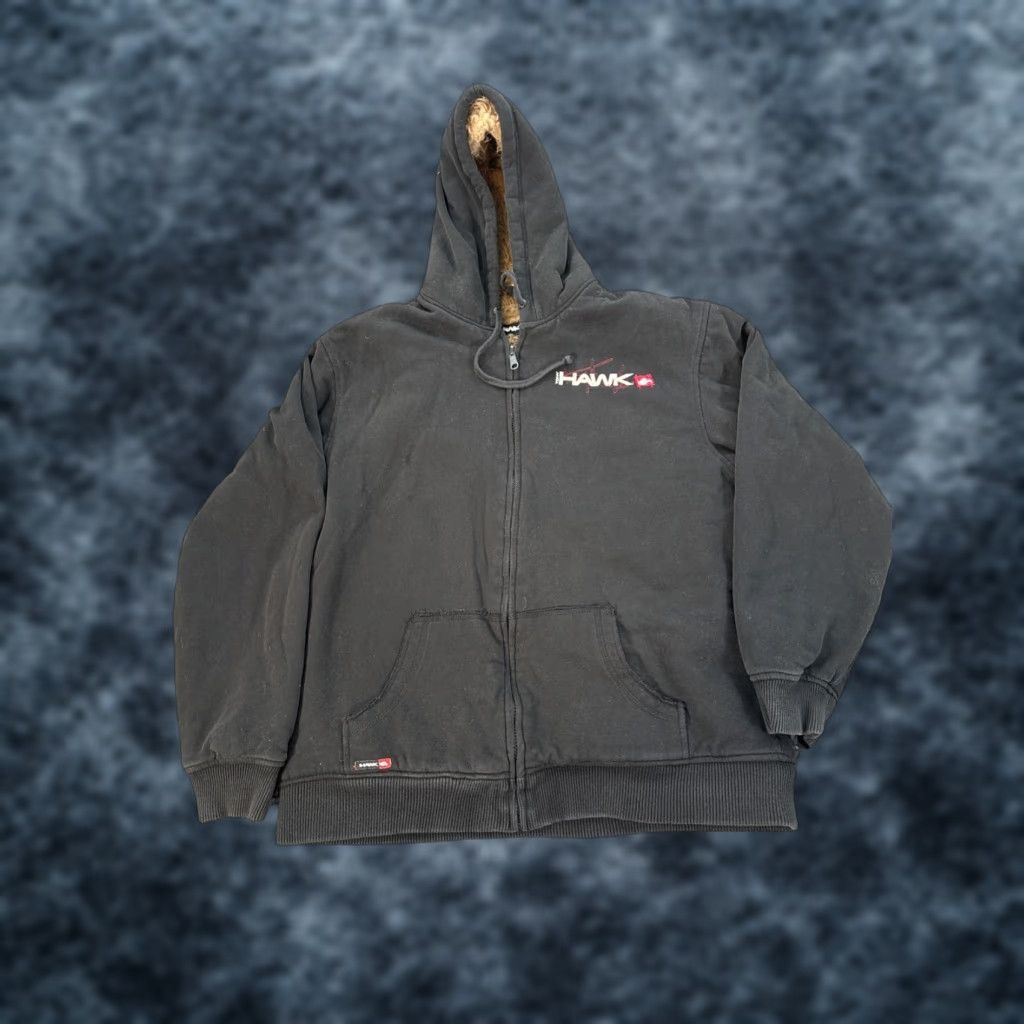 Vintage VINTAGE Tony Hawk Hoodie Zip Sweatshirt Mens L Black Heavyweight Hooded Sherpa Lined Full Zip Front Size US L / EU 52-54 / 3 - 1 Thumbnail