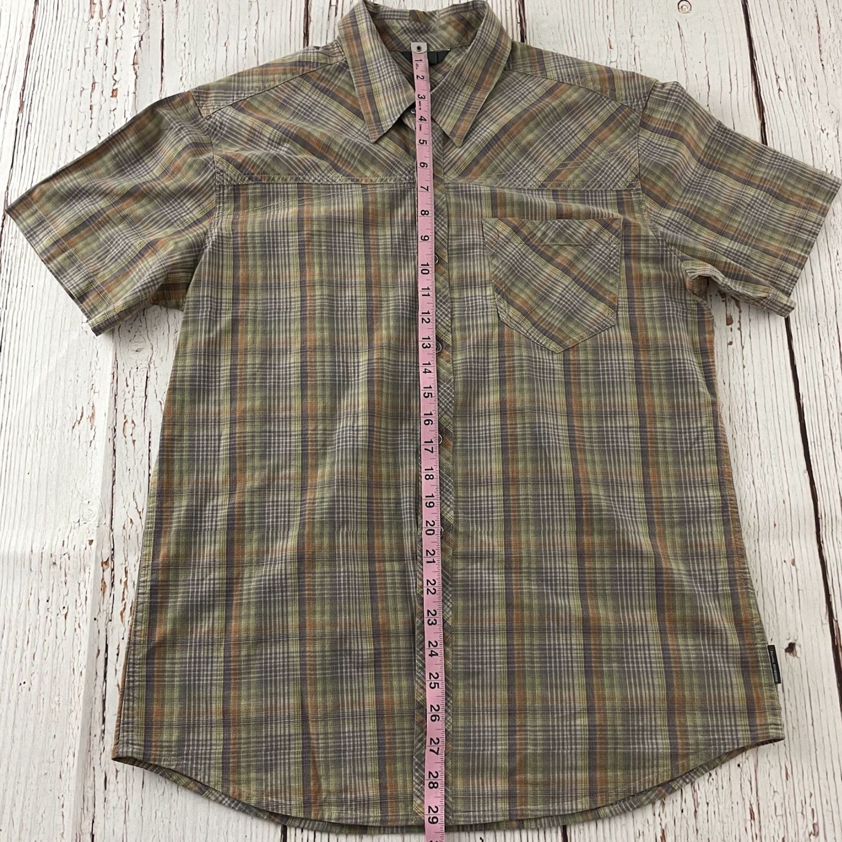 Royal Robbins Royal Robbins Plaid Button-Up Shirt Mens Large Brown Short Sleeve Cotton with Pockets Size US L / EU 52-54 / 3 - 4 Thumbnail