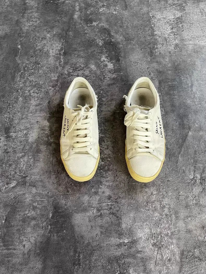 Saint Laurent Paris Saint Laurent Paris Embroidered Inscription Faded Destroye Size US 8 / EU 41 - 1 Thumbnail
