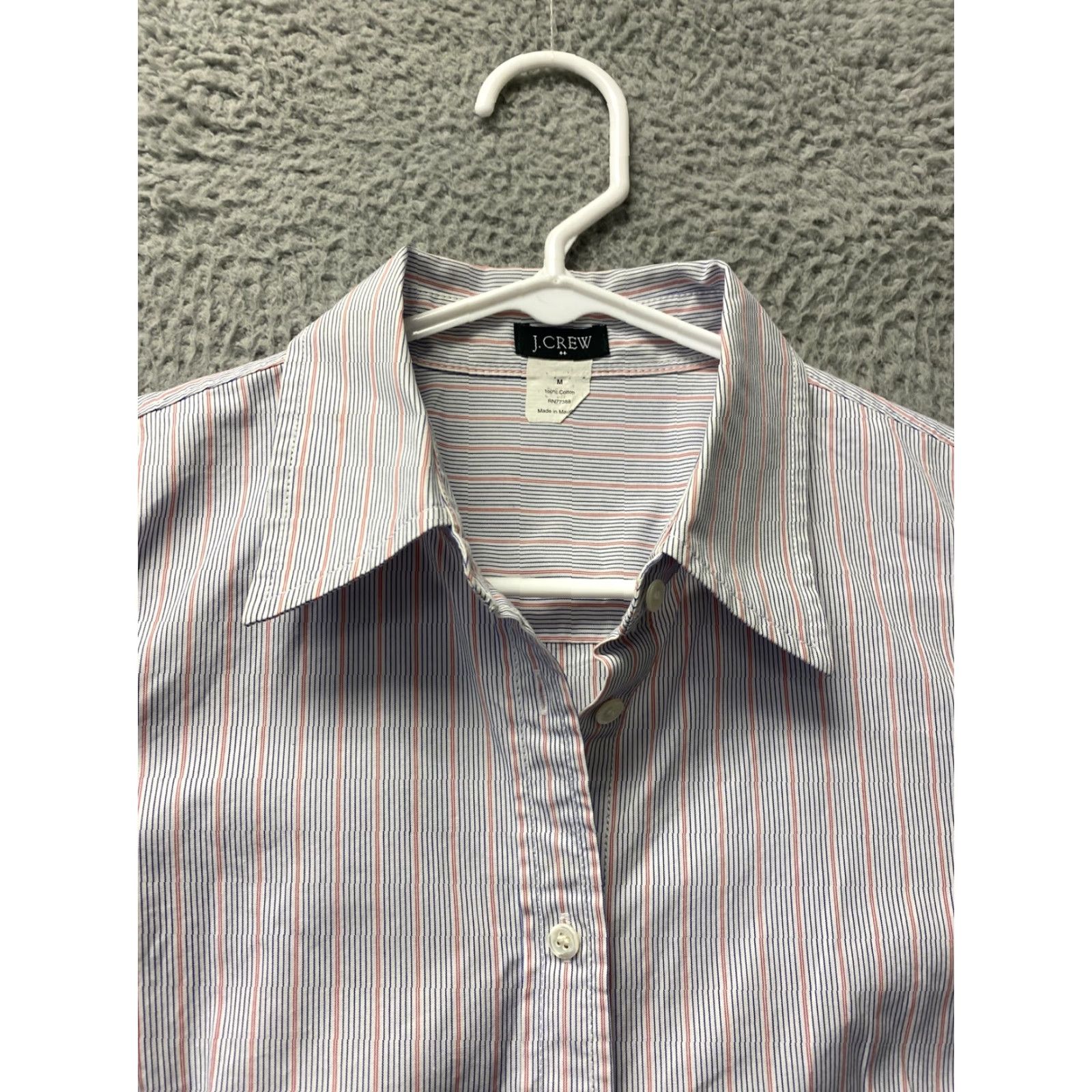 Pinko J Crew Women's Button Up Shirt M Long Sleeve Pink Striped Casual Beach Theme Size M / US 6-8 / IT 42-44 - 3 Thumbnail