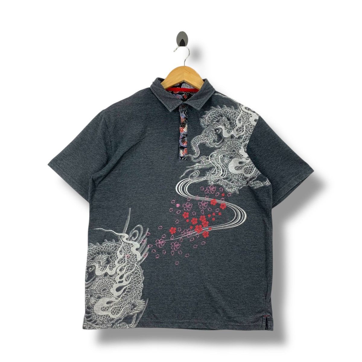 Japanese Brand Vintage Japanese Traditional DRAGON Sukajan Polo Shirt Size US XXL / EU 58 / 5 - 1 Thumbnail