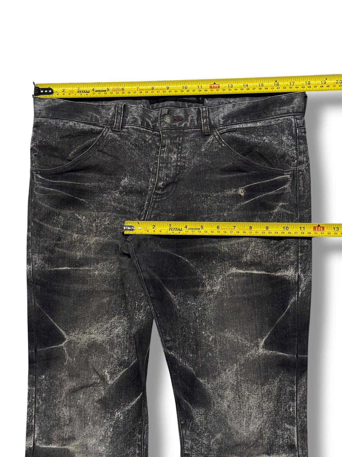 Schlussel Rare Vintage Schlüssel Japan Acid Wash Distressed Denim W35 Size US 35 - 15 Thumbnail