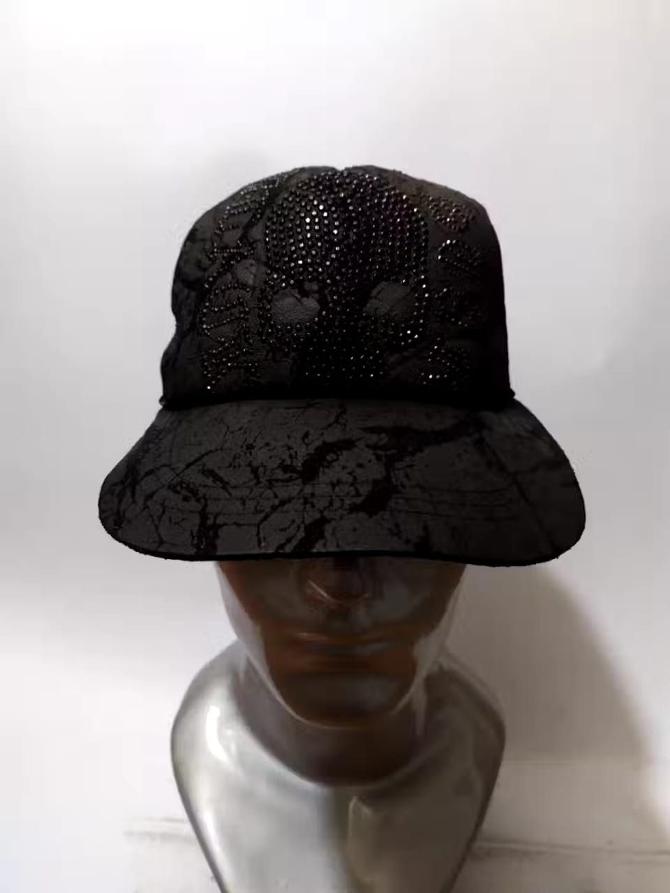 image of Avant Garde Black Star Sparkling Skull Trucker Hats Punk Design, Men's