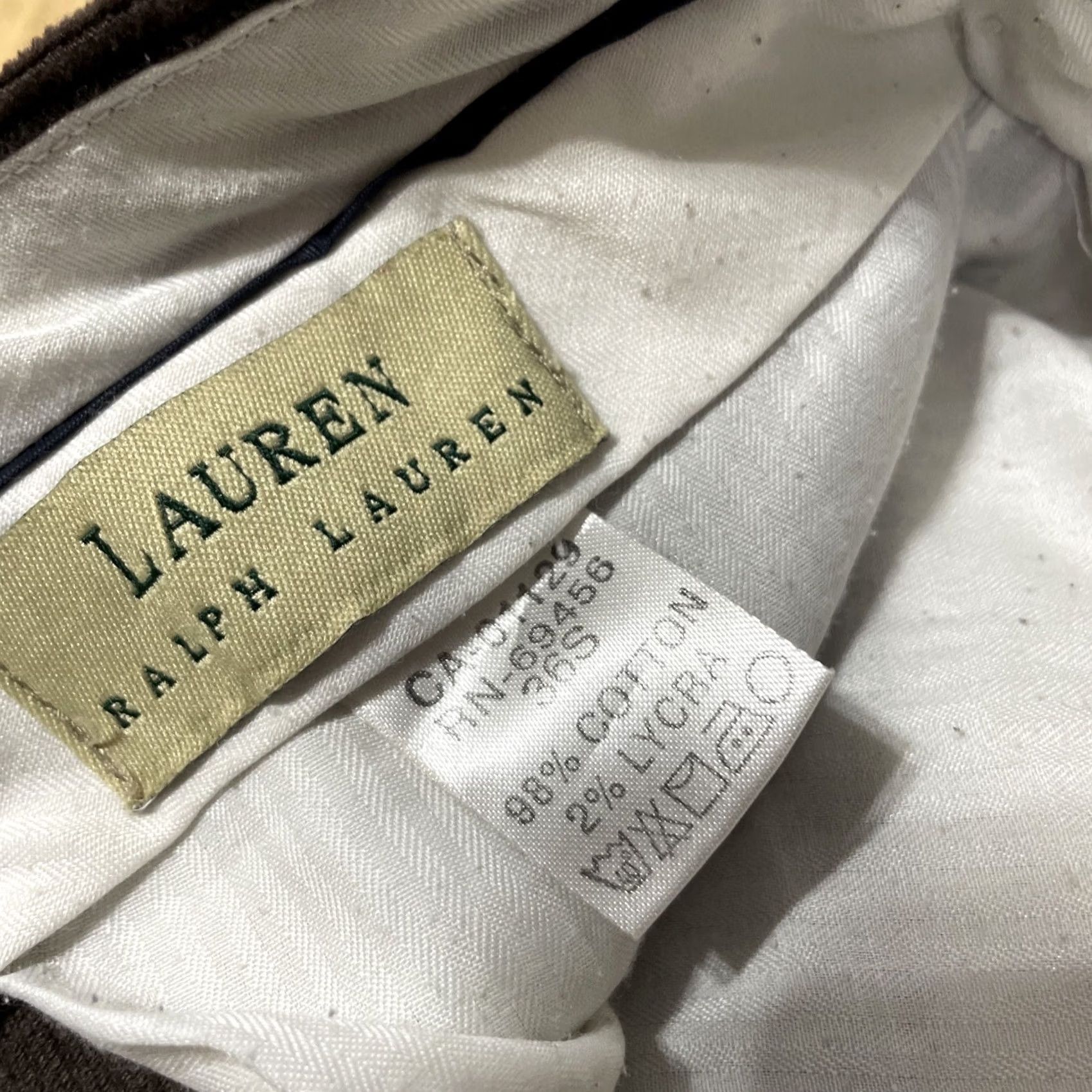 Ralph Lauren VINTAGE Lauren Ralph Lauren Pants Unisex Adults Corduroy Brown 36S 36x26 Ankle Cords Lycra Flat Front Straight 26 In Inseam 36X26 Brown Preppy Size 25" / US 0 / IT 36 - 6 Thumbnail