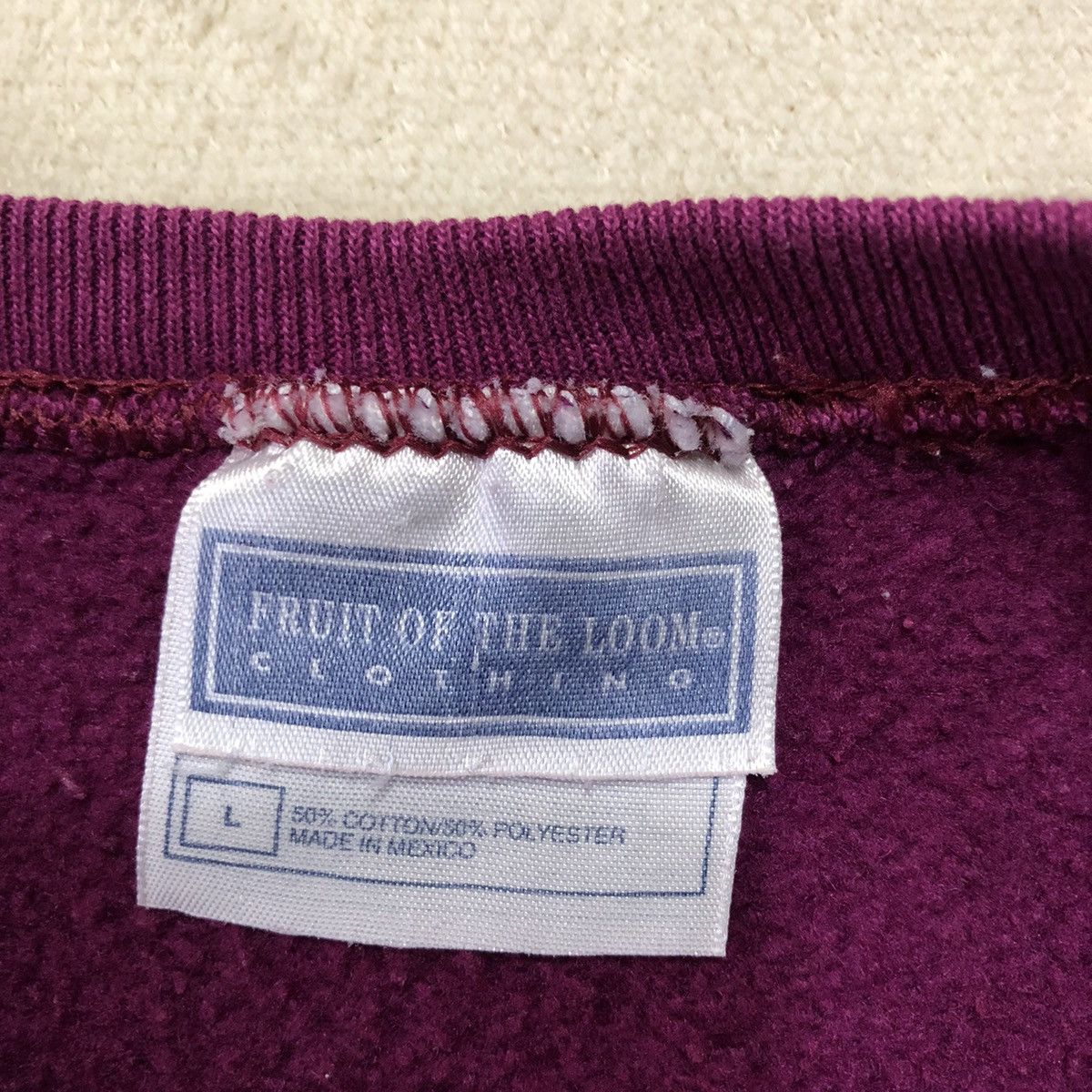Fruit Of The Loom × Vintage VINTAGE 90s FRUIT OF THE LOOM Plain Sweatshirt Size US L / EU 52-54 / 3 - 9 Thumbnail