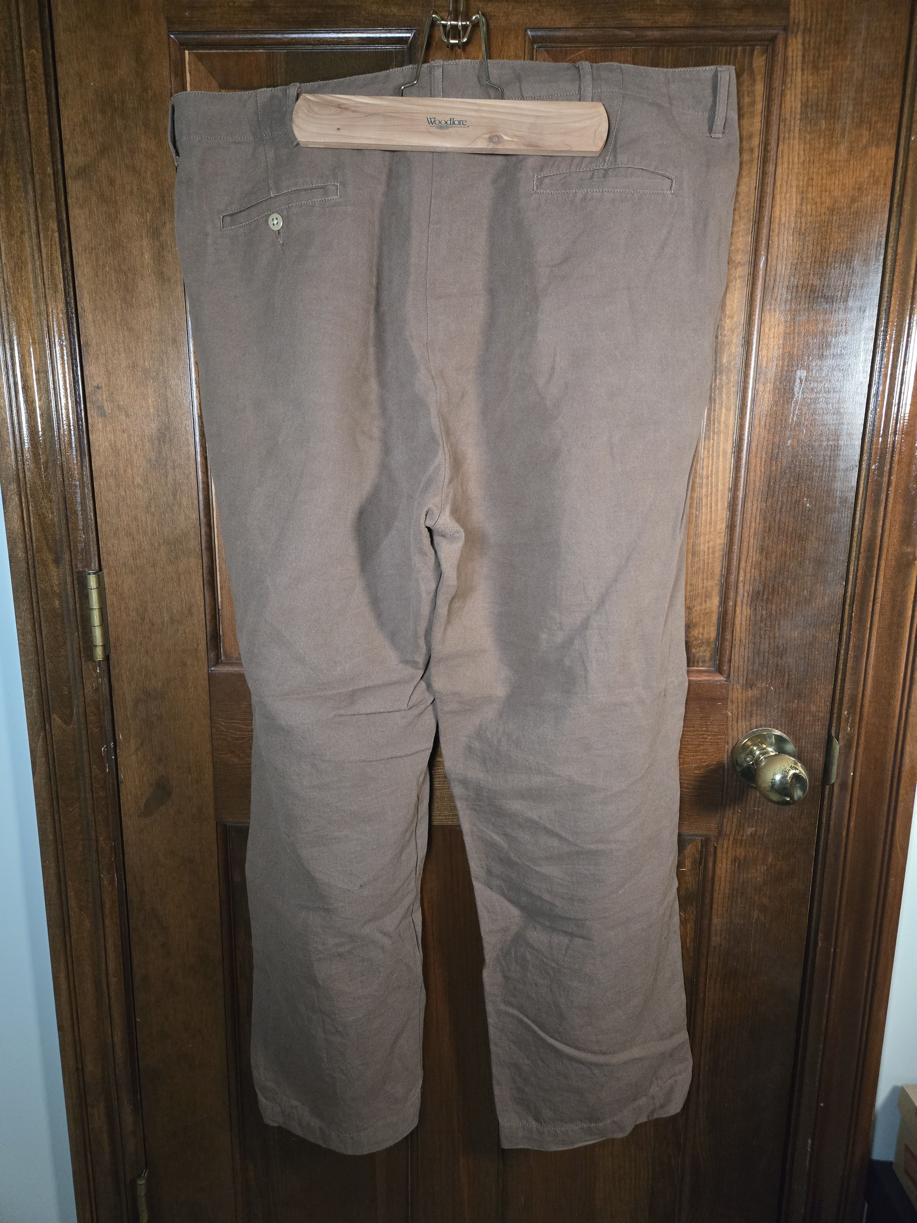 WYTHE Pleated Cotton Linen Twill Chino - Churro Brown - 36-38 Size US 38 / EU 54 - 2 Thumbnail