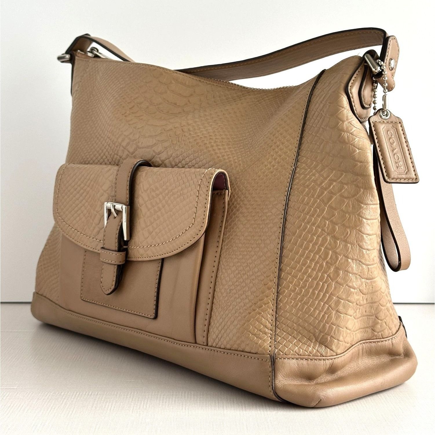 Coach Coach F31283 Charlie Python Leather Hobo Tote Shoulder Handb Size ONE SIZE - 15 Thumbnail