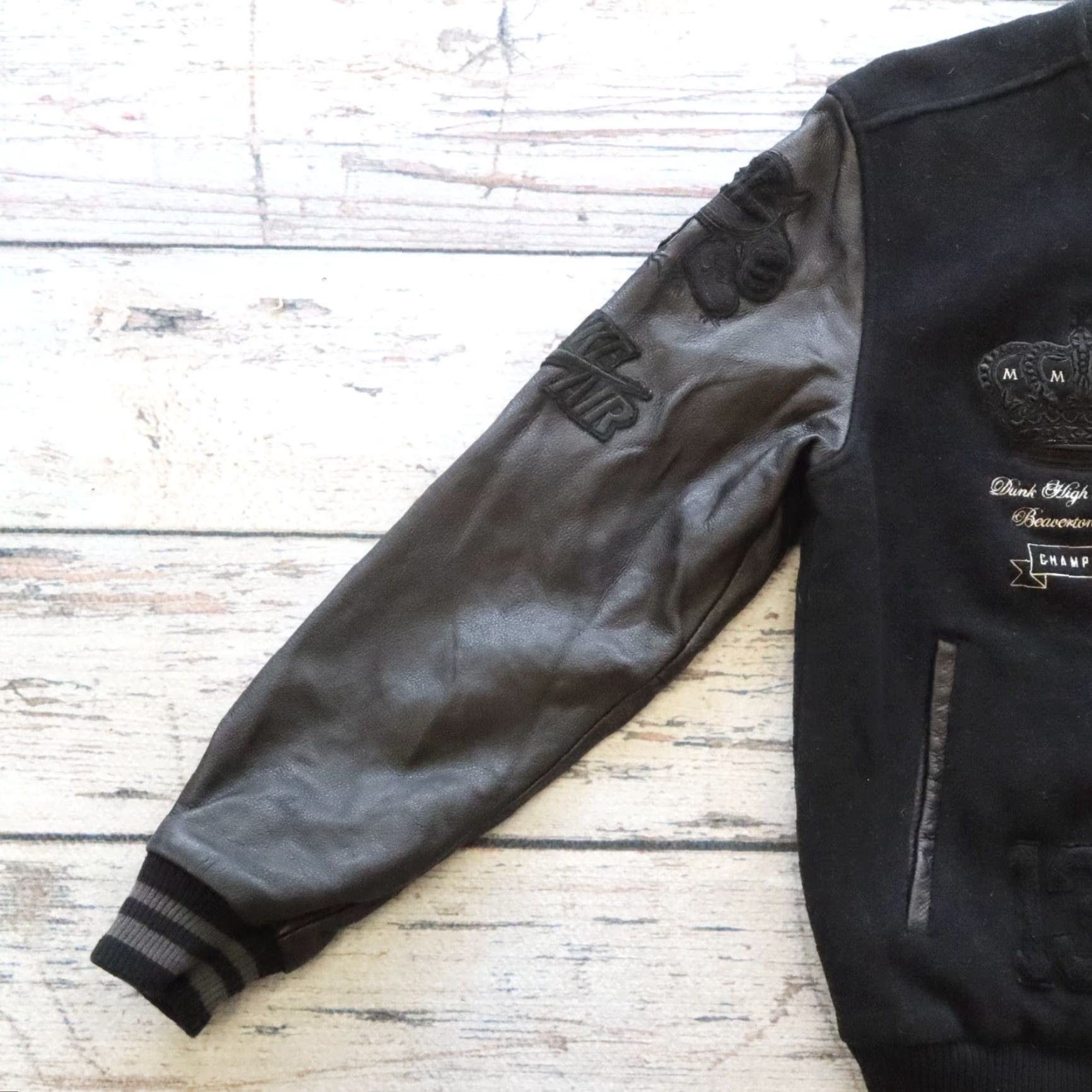 Nike VINTAGE Nike Dunk Destroyer Varsity Jacket Men M Black Size US M / EU 48-50 / 2 - 5 Thumbnail