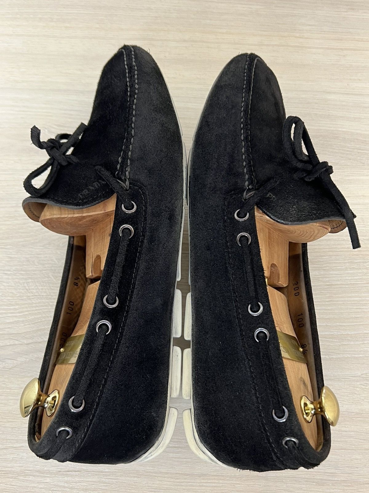 Prada Prada Black Suede Driving Loafers with Laces – Size 9,5 Size US 9.5 / EU 42-43 - 13 Thumbnail