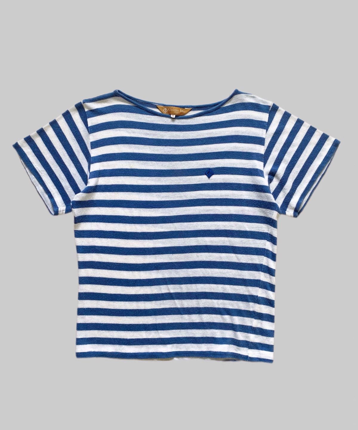 Christian Dior Monsieur Vintage 80s Christian Dior Sports Striped Cropped Shirt Size M / US 6-8 / IT 42-44 - 1 Thumbnail